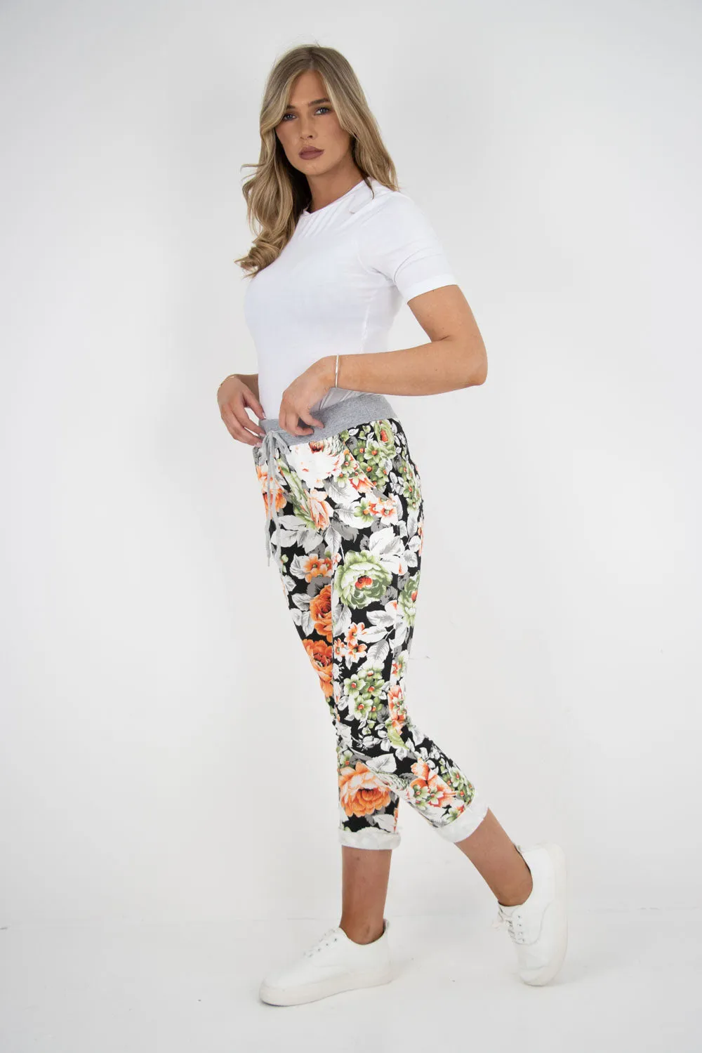 Floral Print Joggers Pants