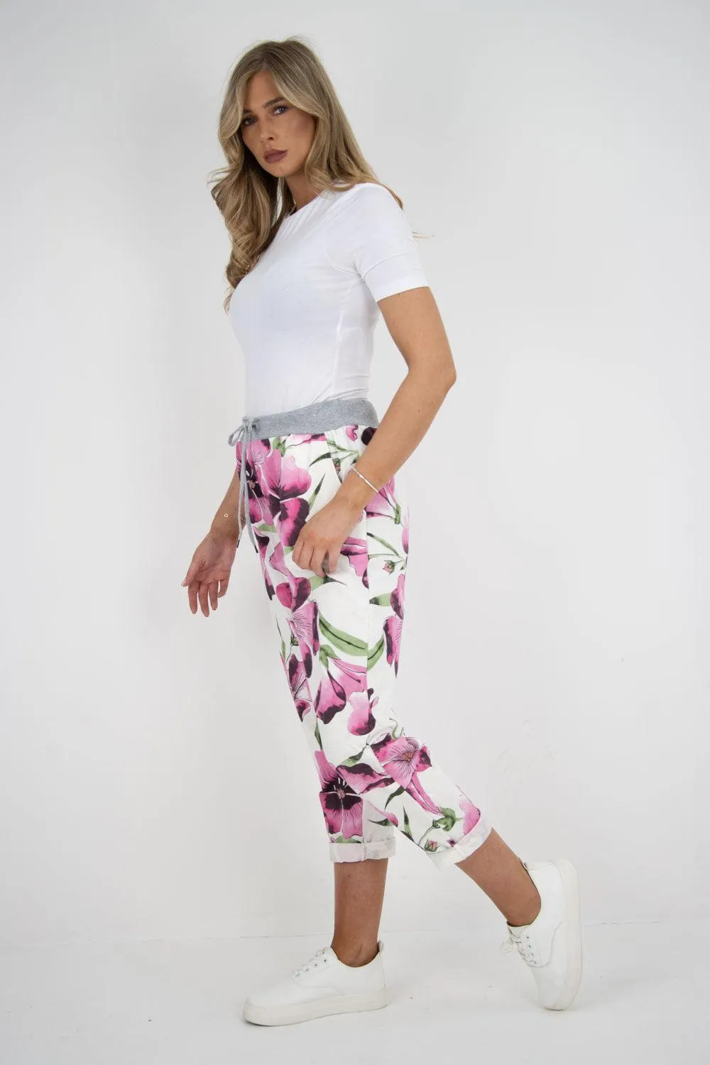 Floral Print Joggers Pants