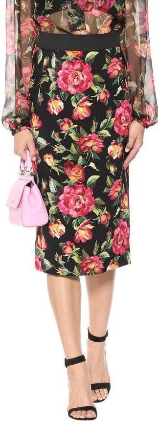 Floral Print Pencil Skirt