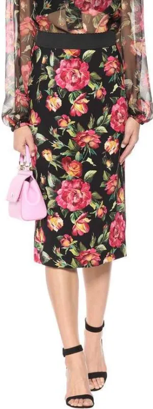 Floral Print Pencil Skirt