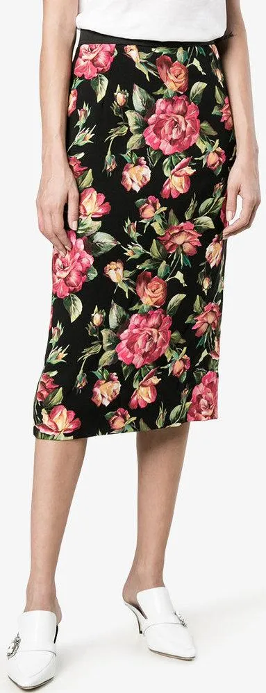 Floral Print Pencil Skirt