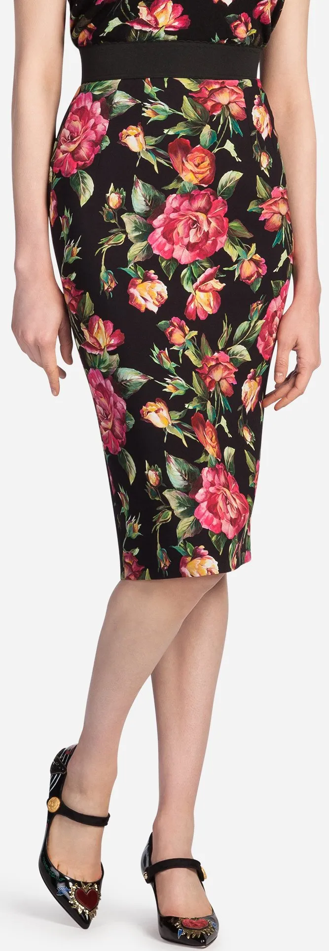 Floral Print Pencil Skirt