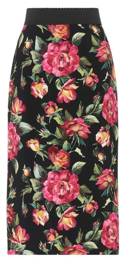 Floral Print Pencil Skirt