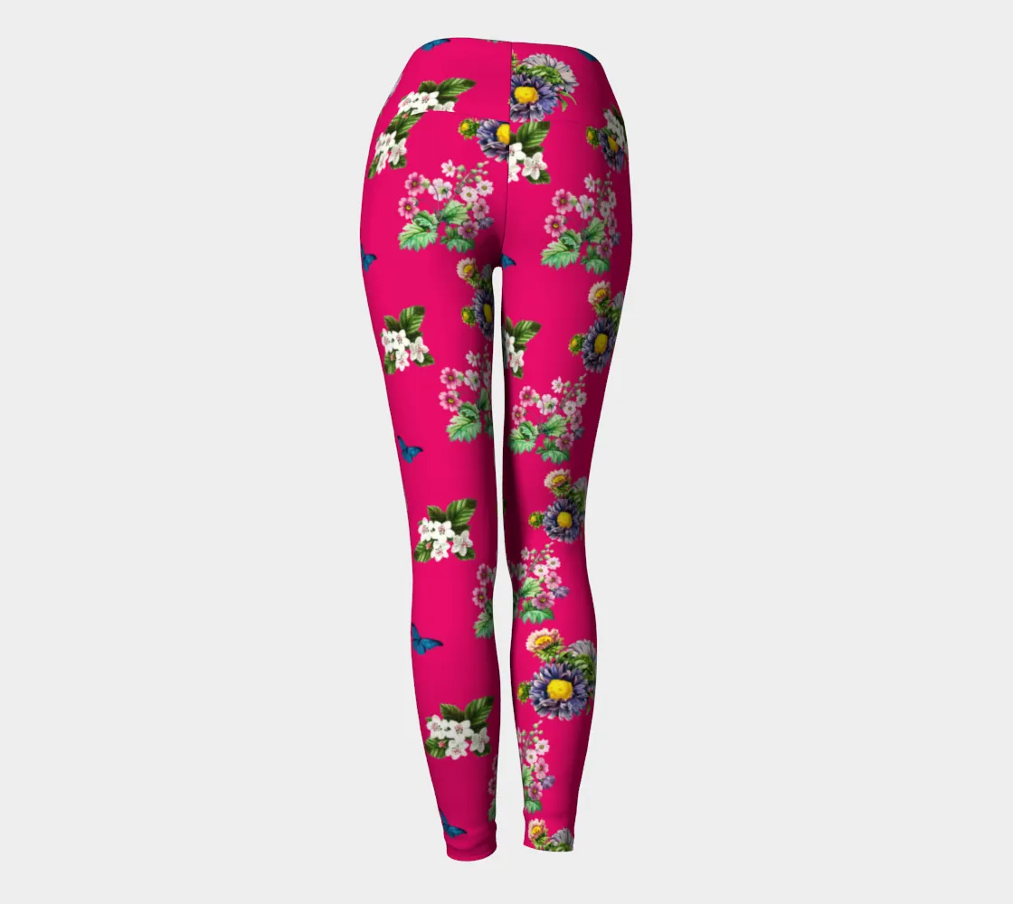 Floral print yoga leggings