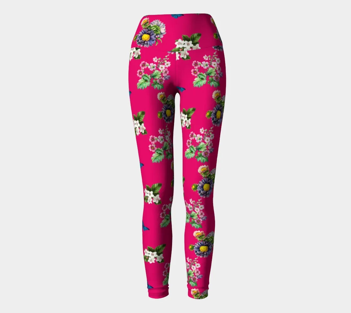 Floral print yoga leggings