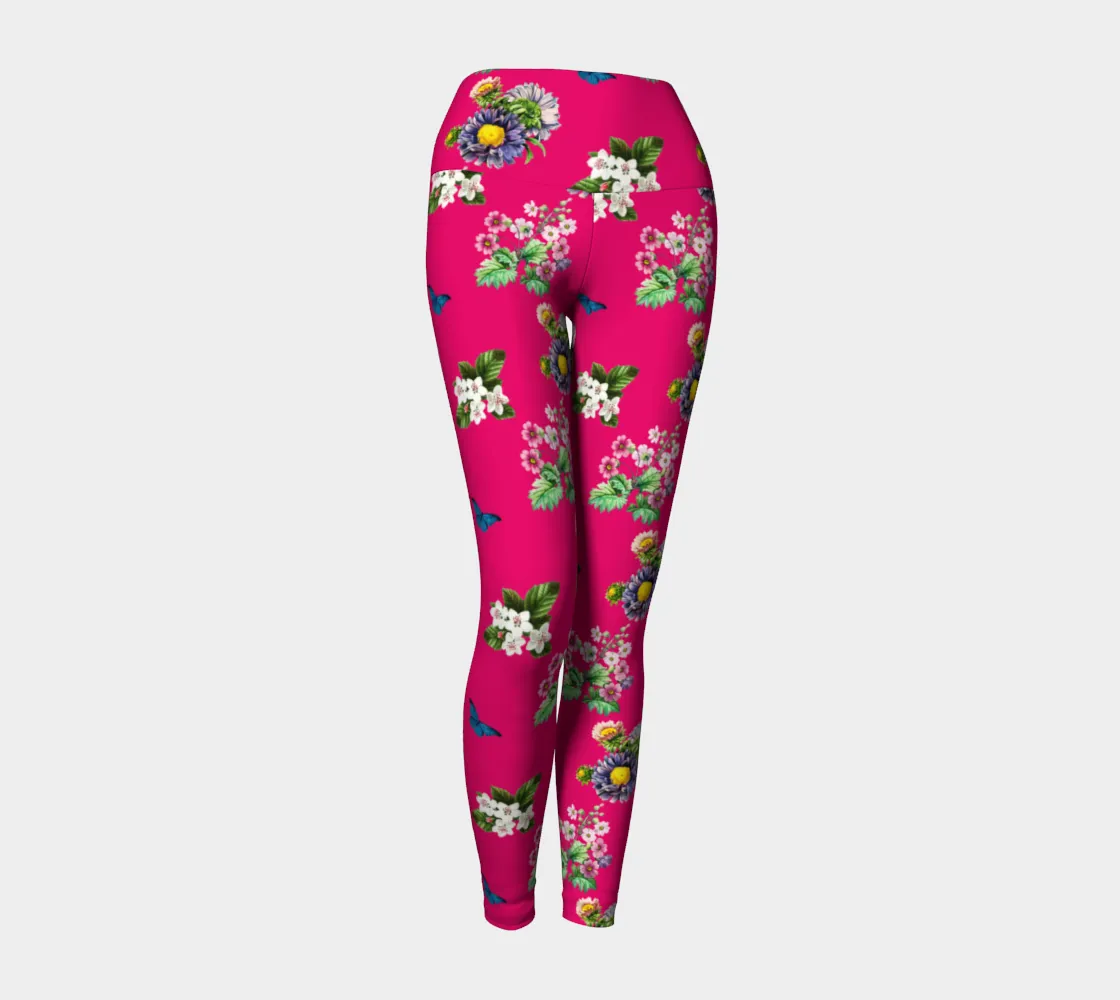 Floral print yoga leggings