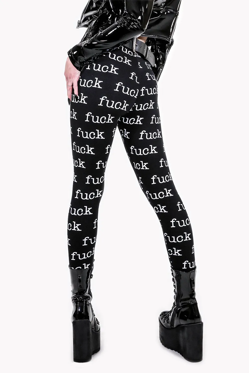 FUCK Print Leggings