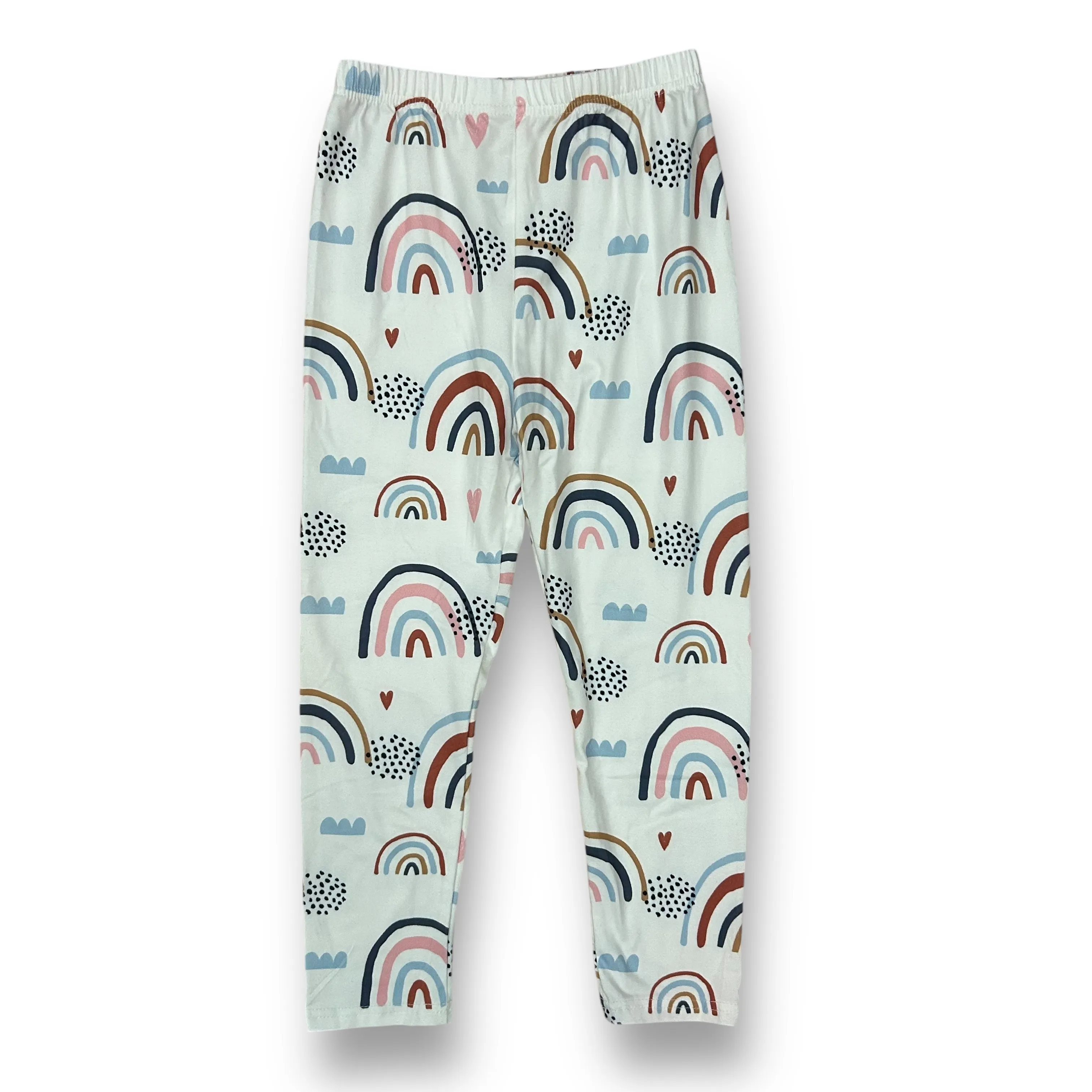 Girls Boutique Size 5/6 White Rainbow Print Soft Leggings