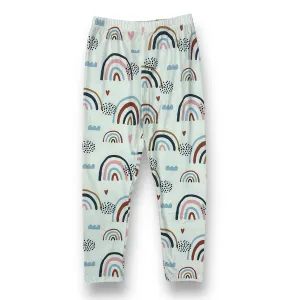 Girls Boutique Size 5/6 White Rainbow Print Soft Leggings