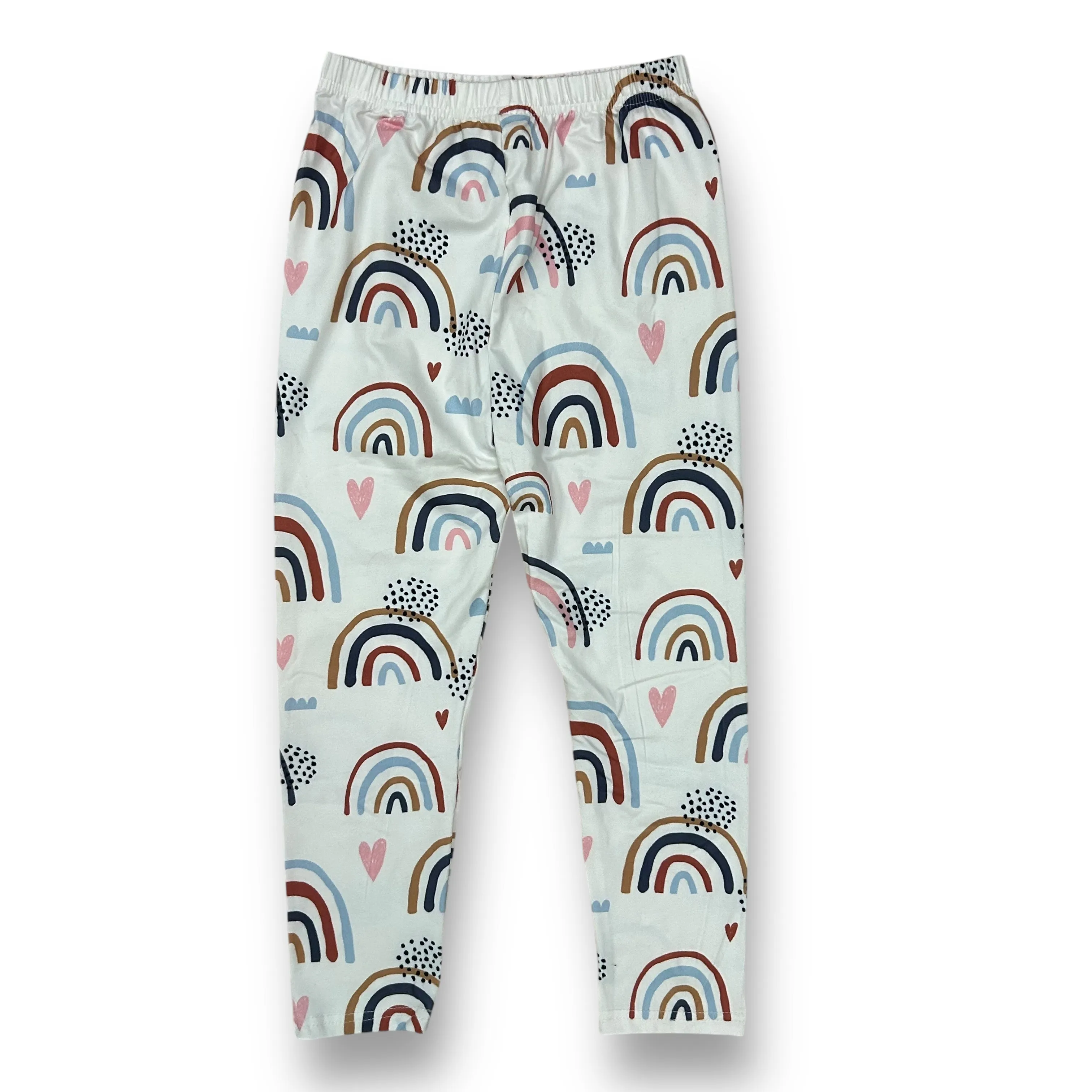 Girls Boutique Size 5/6 White Rainbow Print Soft Leggings
