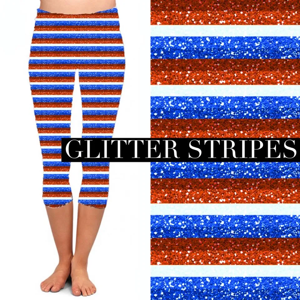 Glitter Stripes Capri