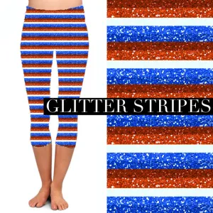 Glitter Stripes Capri