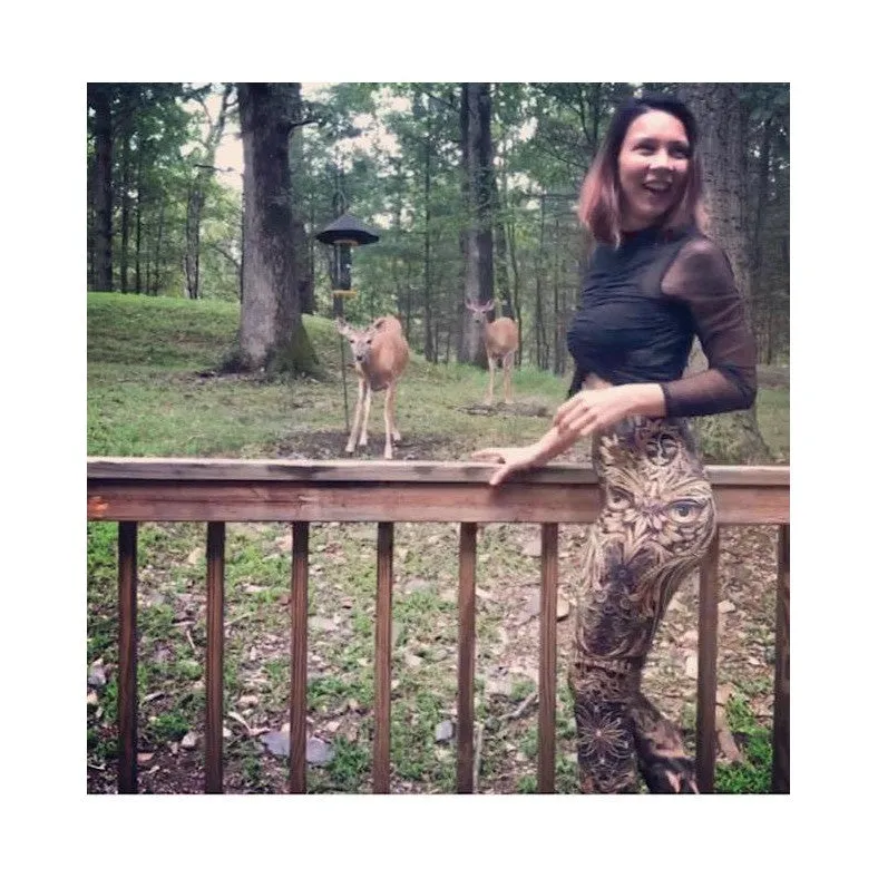 Golden Ornamental Owl Leggings