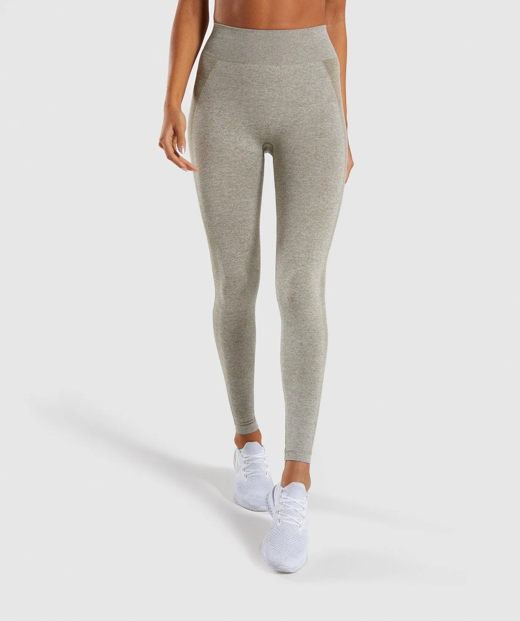 Gymshark Flex High Waisted Leggings - Washed Khaki Marl/Blush Nude