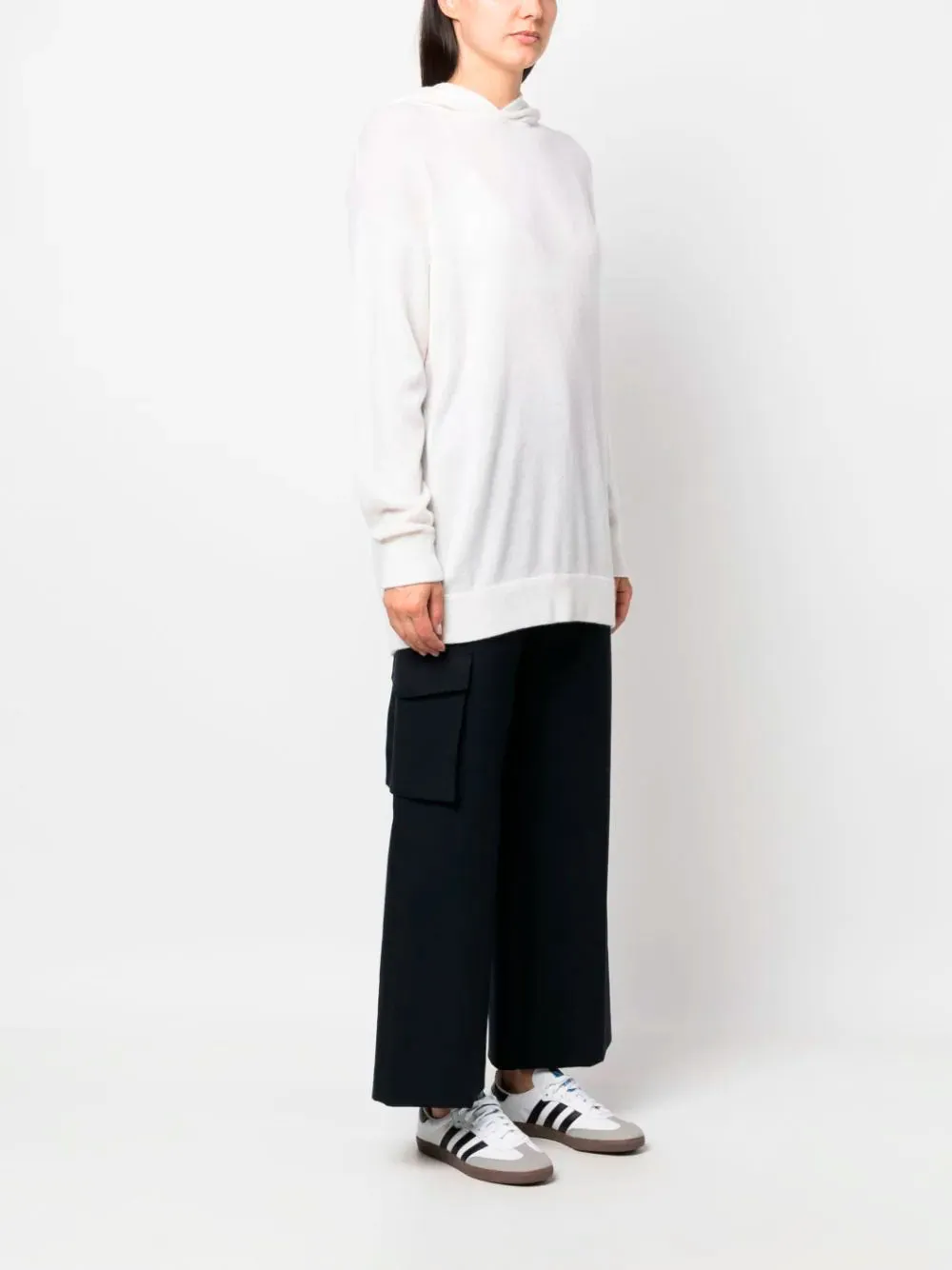 Hooded jumper in cashmere