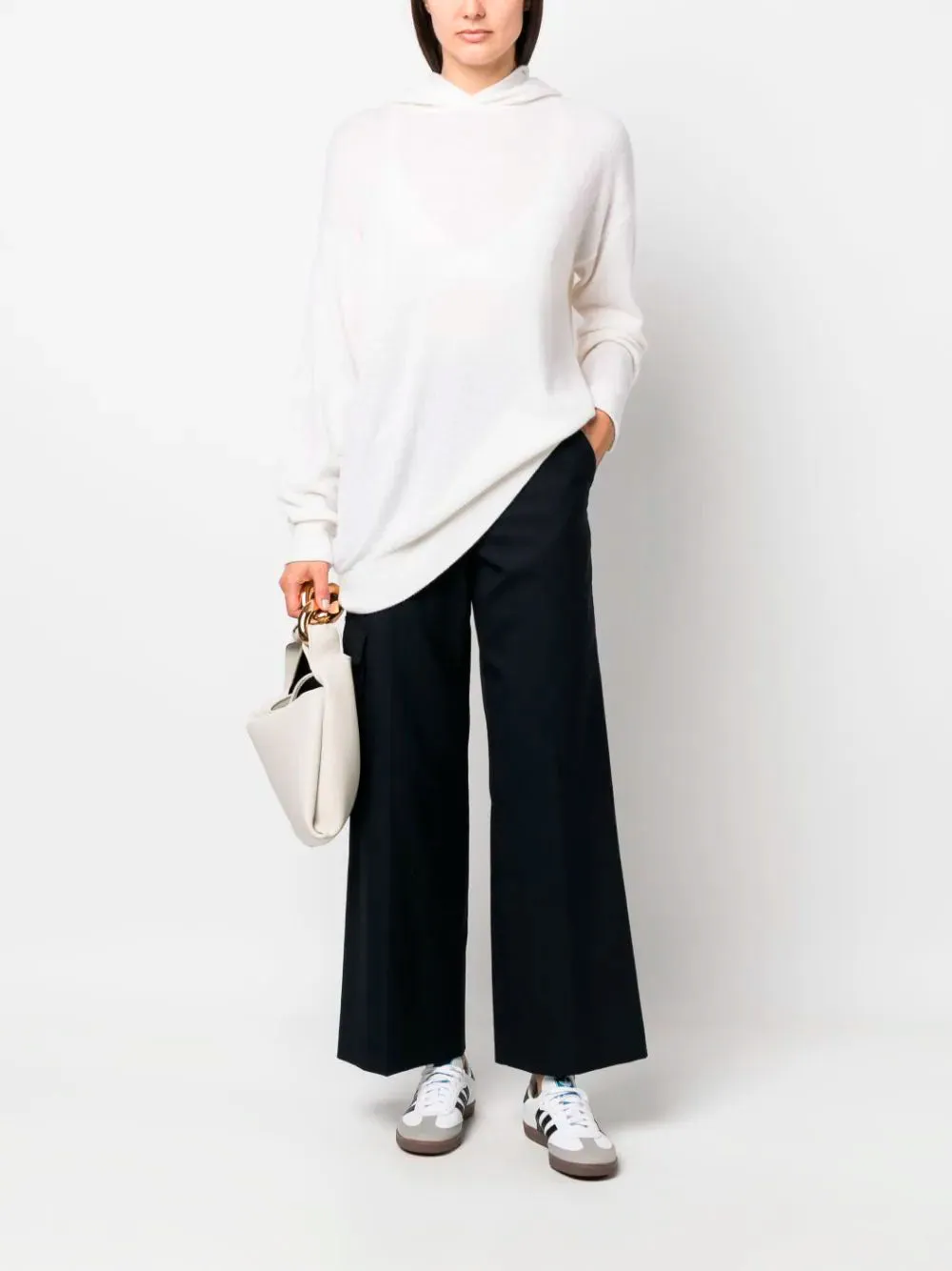 Hooded jumper in cashmere