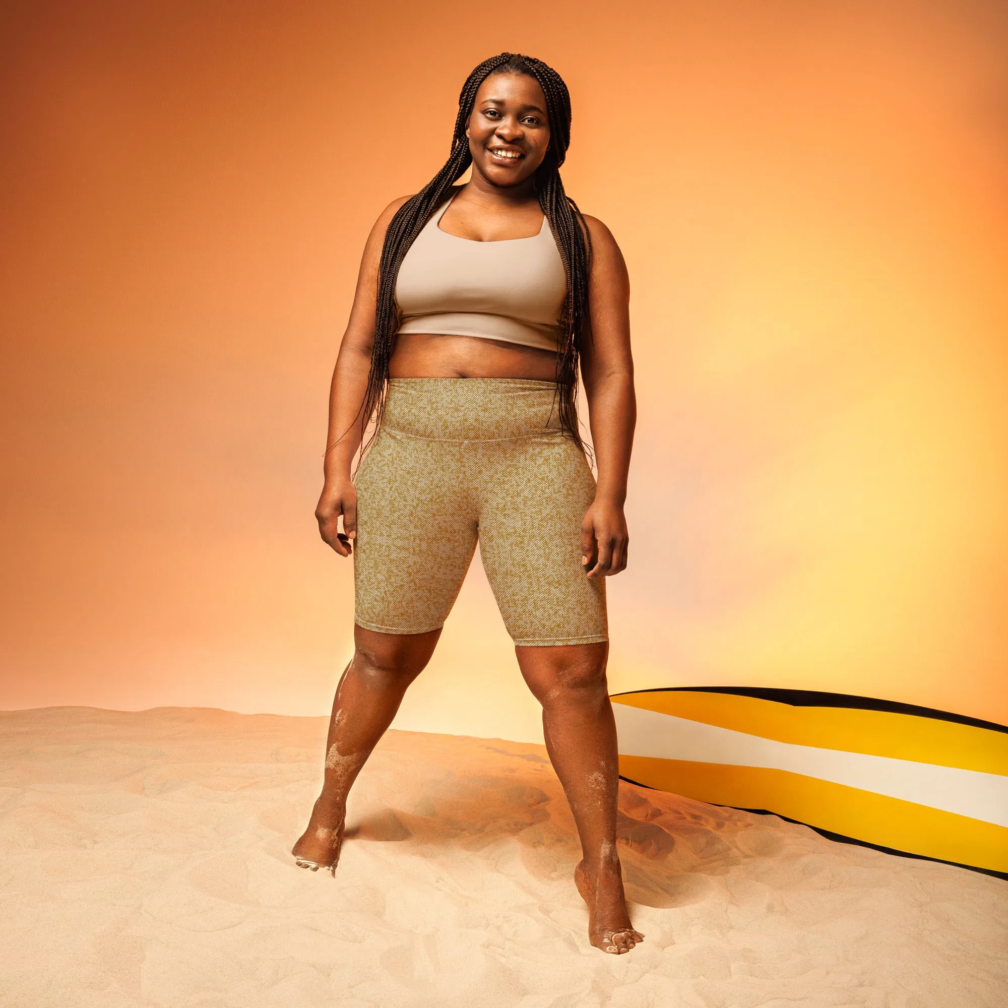 Humble Sportswear™ Pattens Beige High Waist Shorts