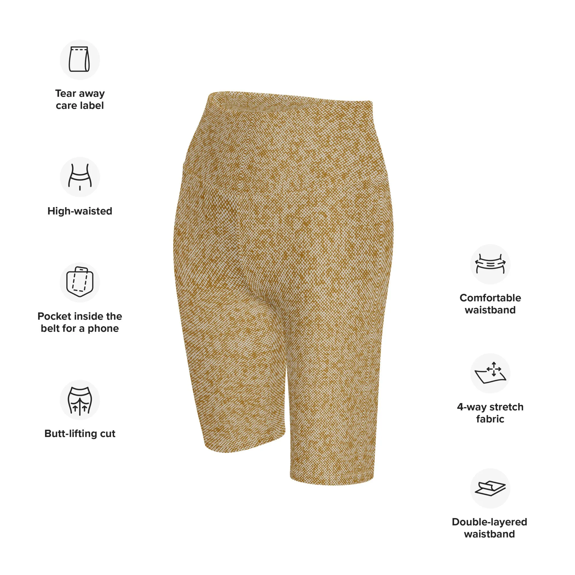 Humble Sportswear™ Pattens Beige High Waist Shorts