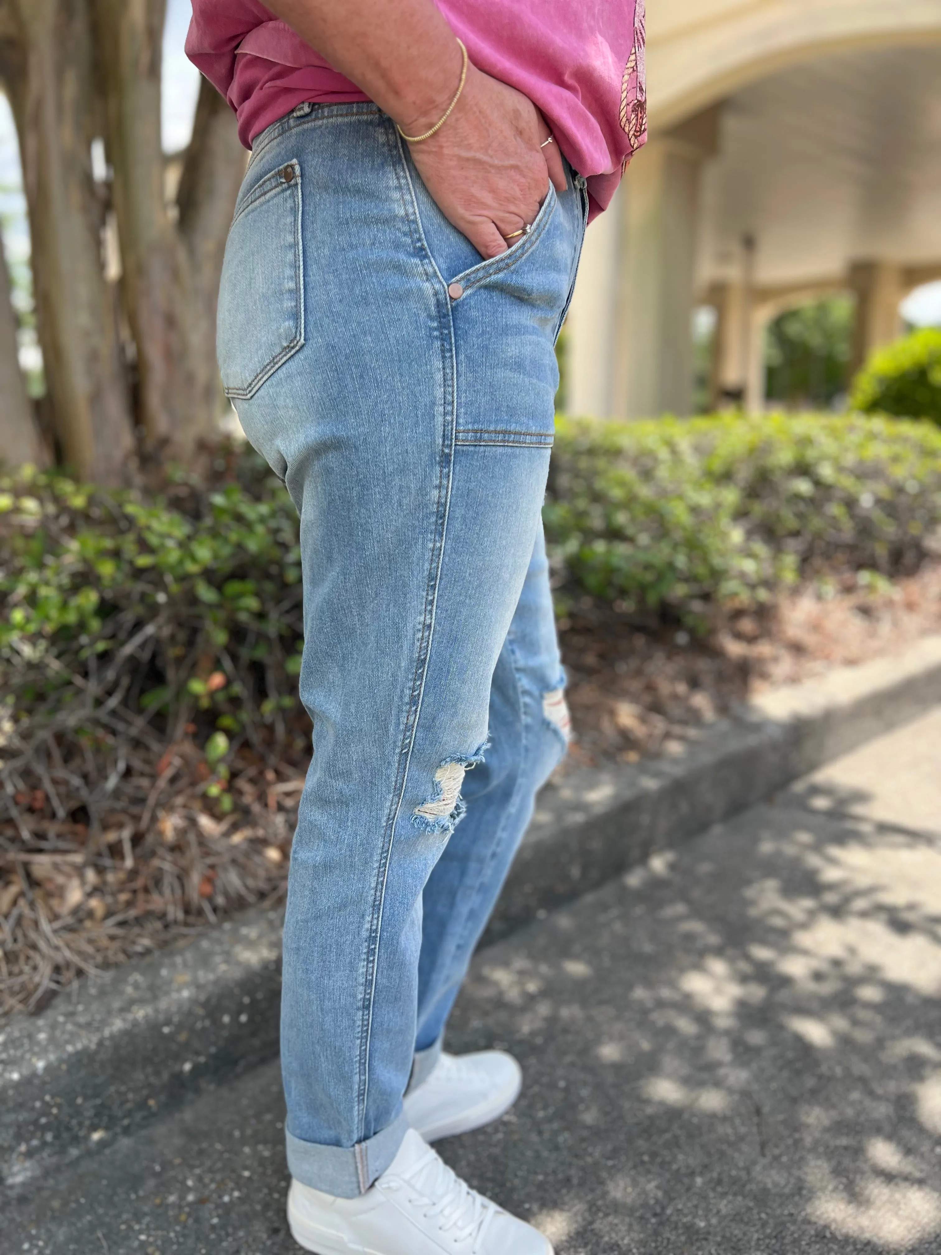 In Good Hands Judy Blue High Waist Boyfriend Fit Jeans