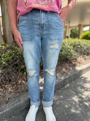 In Good Hands Judy Blue High Waist Boyfriend Fit Jeans