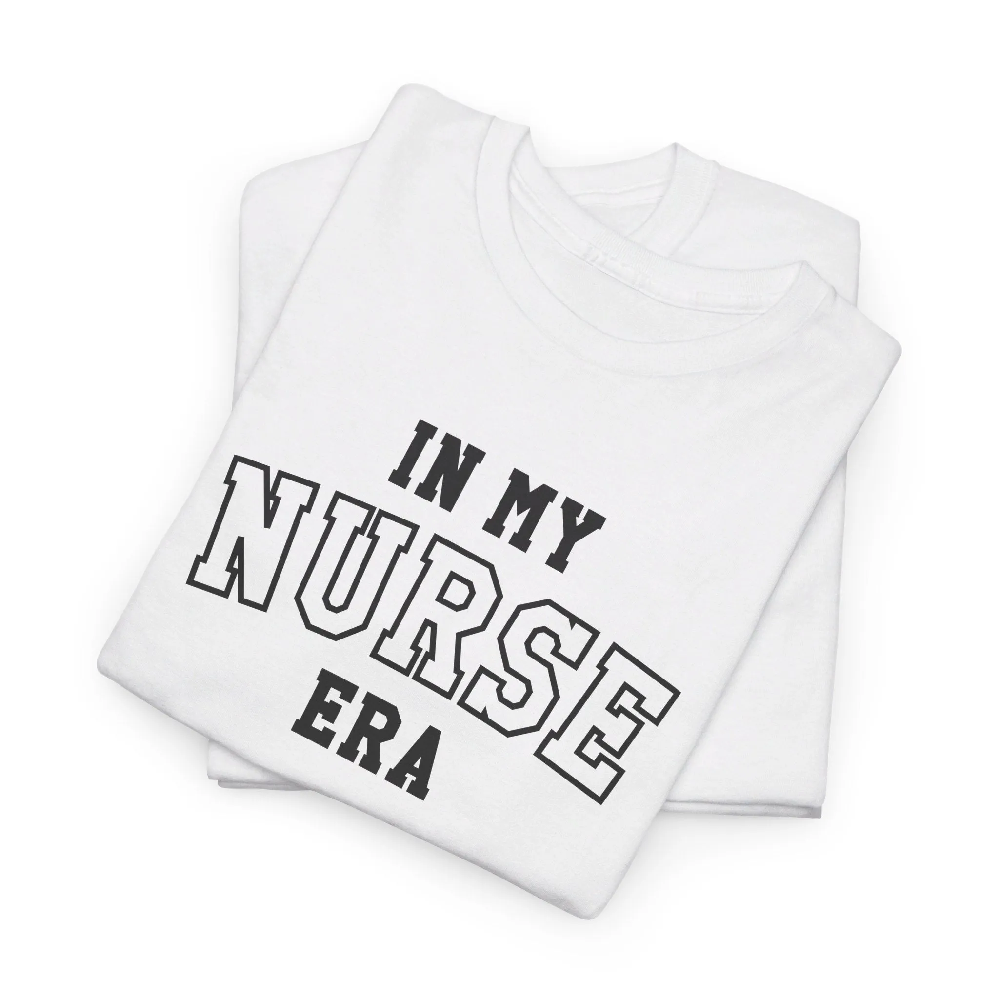 In My Nurse Era Two-Tone College Block Unisex Heavy Cotton Tee