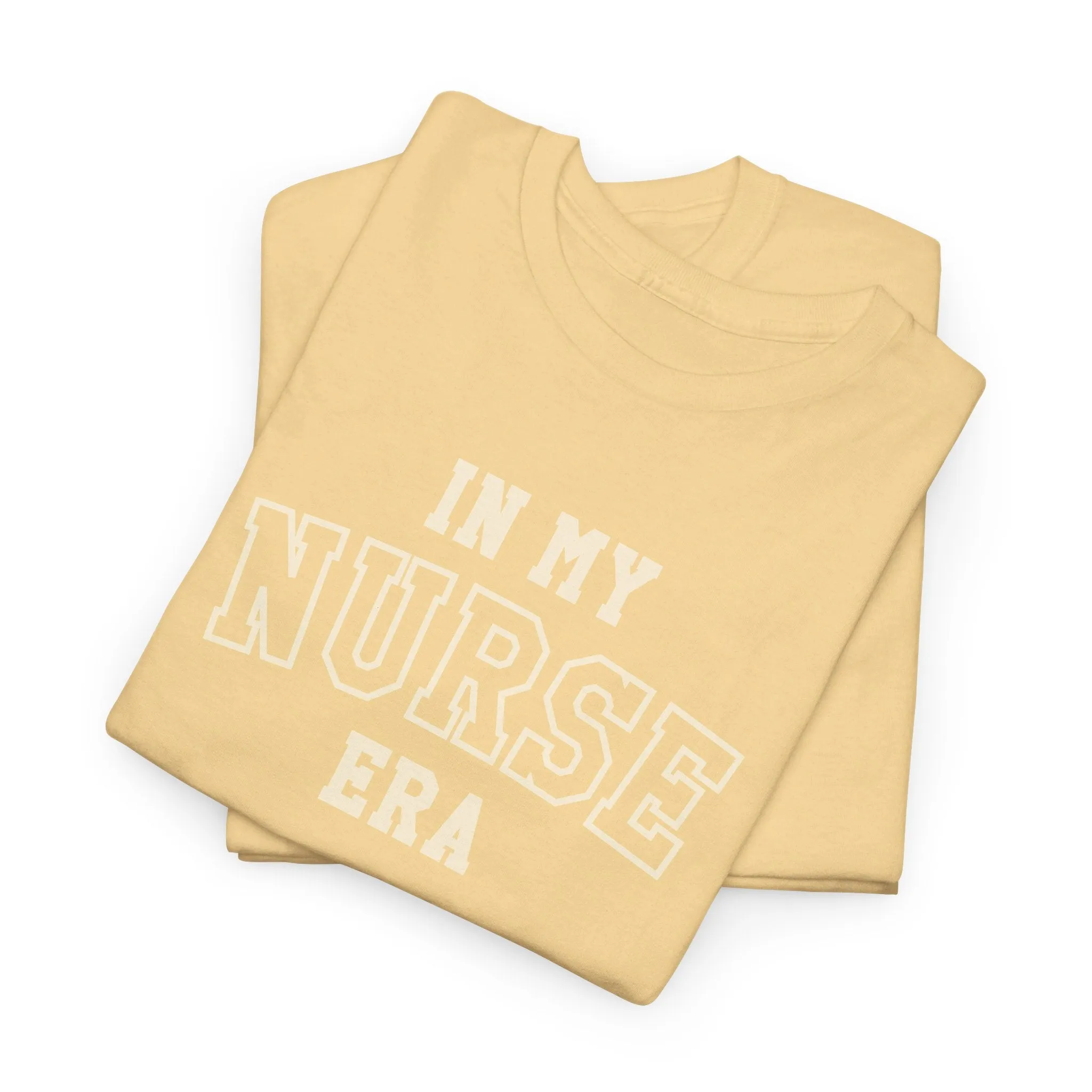 In My Nurse Era Two-Tone College Block Unisex Heavy Cotton Tee