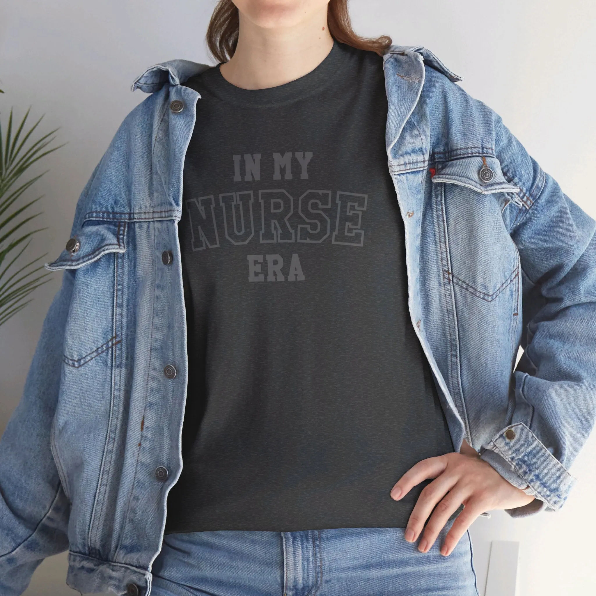 In My Nurse Era Two-Tone College Block Unisex Heavy Cotton Tee