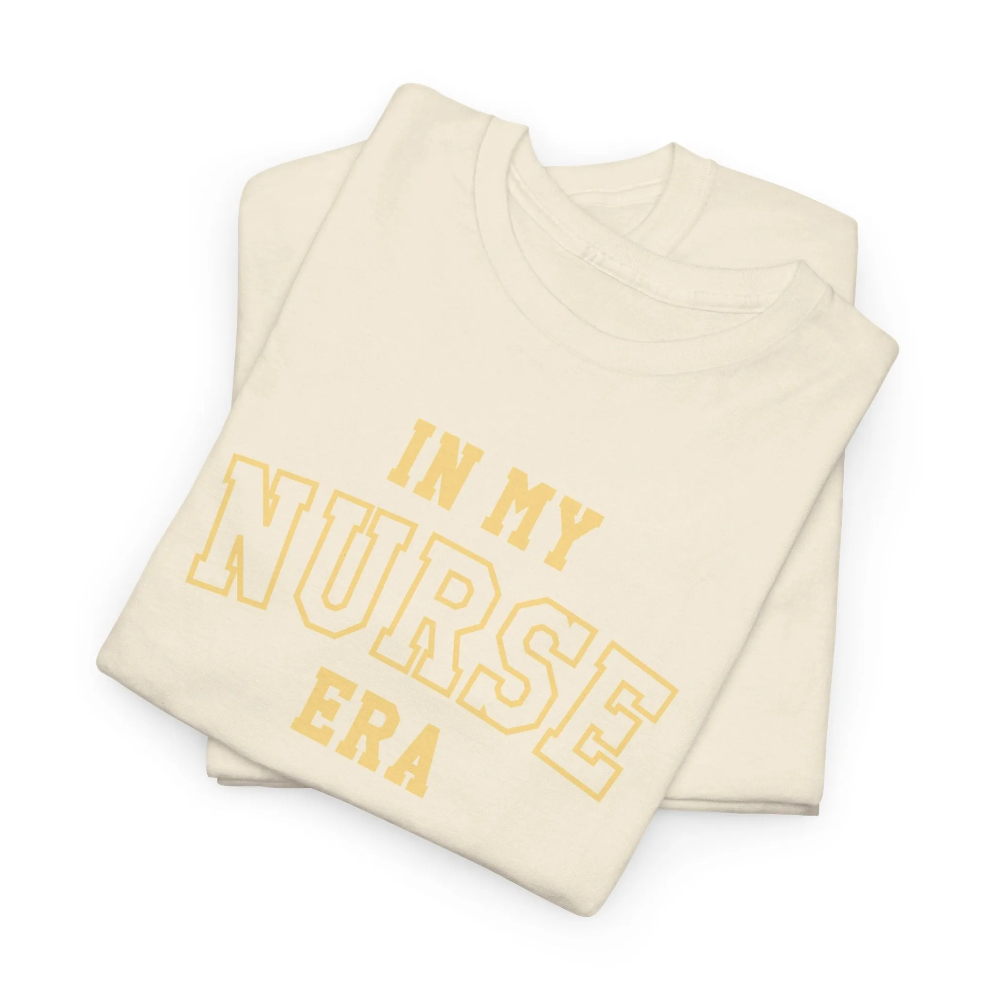 In My Nurse Era Two-Tone College Block Unisex Heavy Cotton Tee