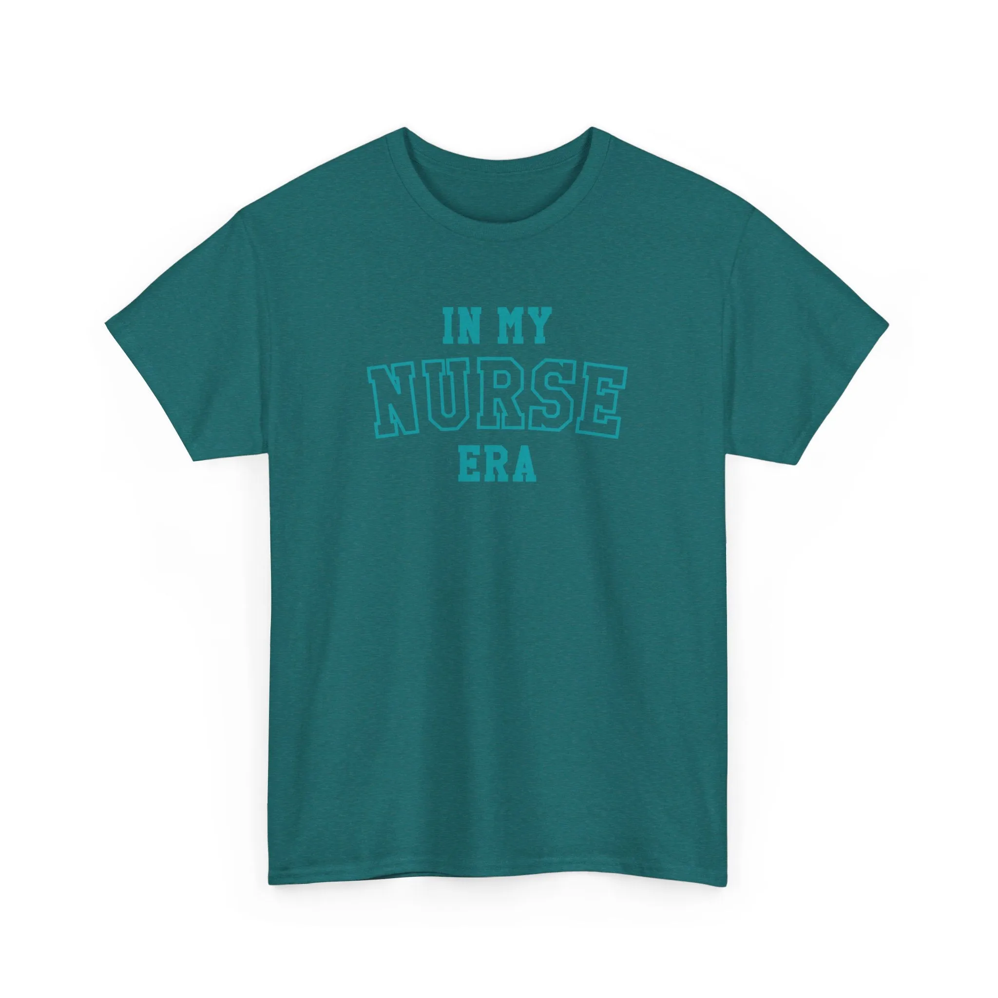 In My Nurse Era Two-Tone College Block Unisex Heavy Cotton Tee