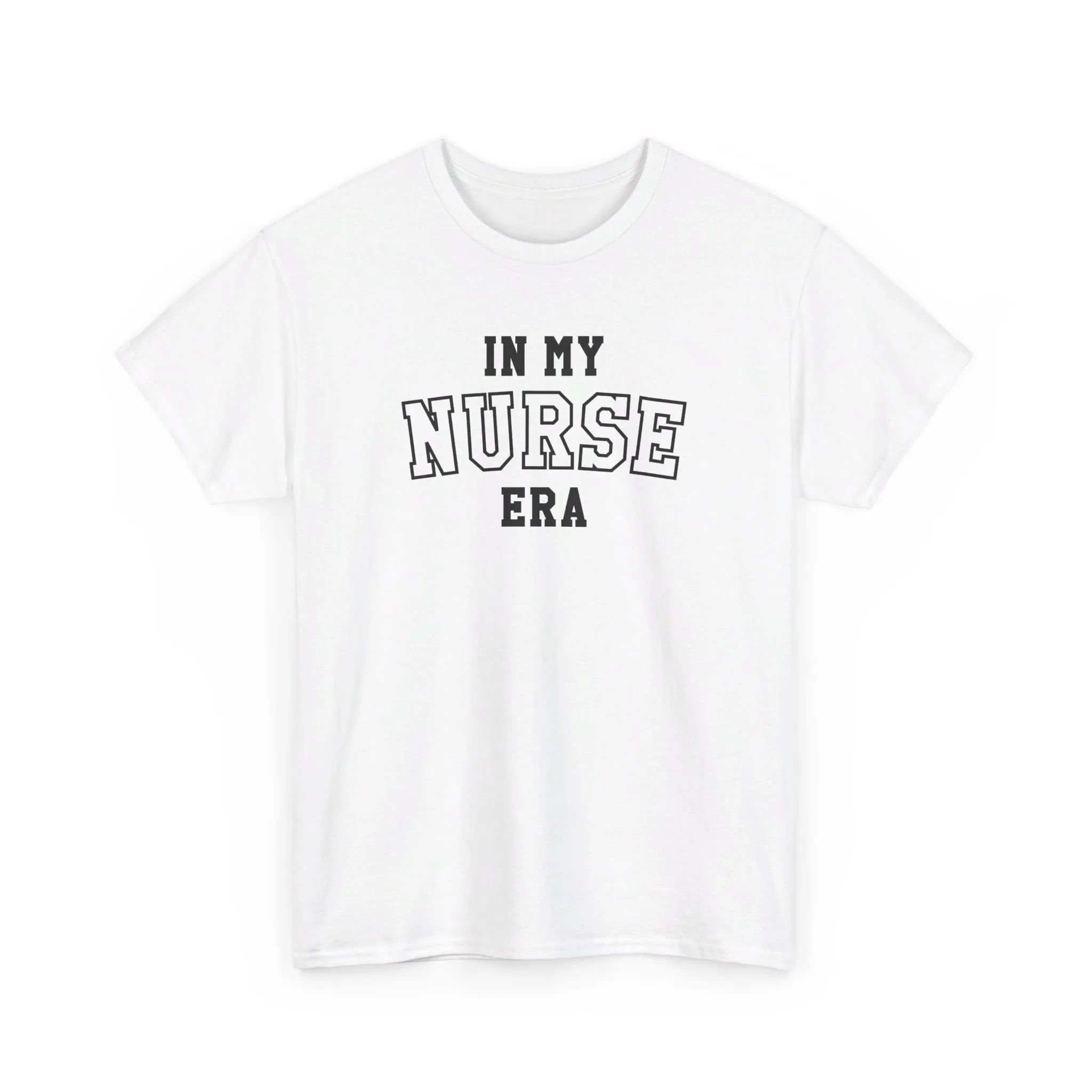 In My Nurse Era Two-Tone College Block Unisex Heavy Cotton Tee