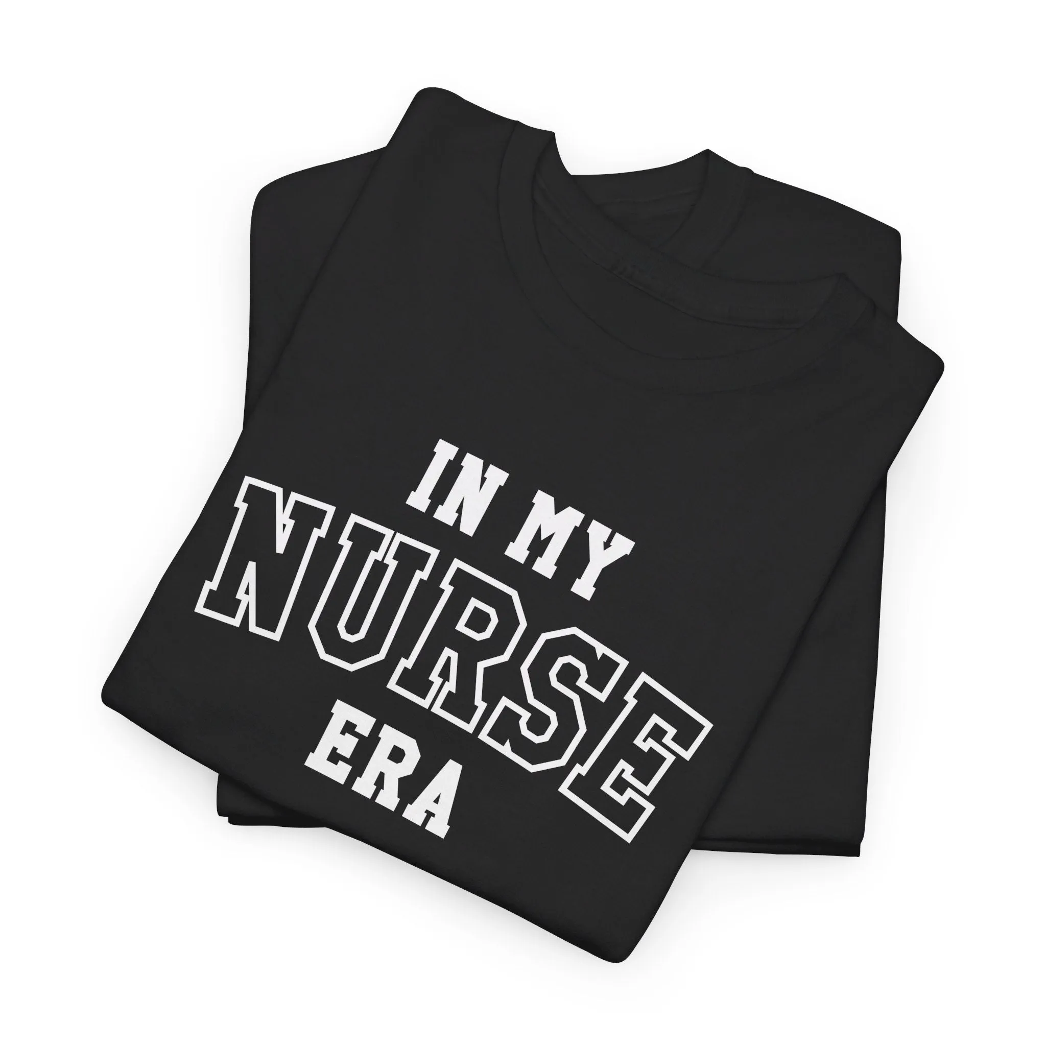 In My Nurse Era Two-Tone College Block Unisex Heavy Cotton Tee
