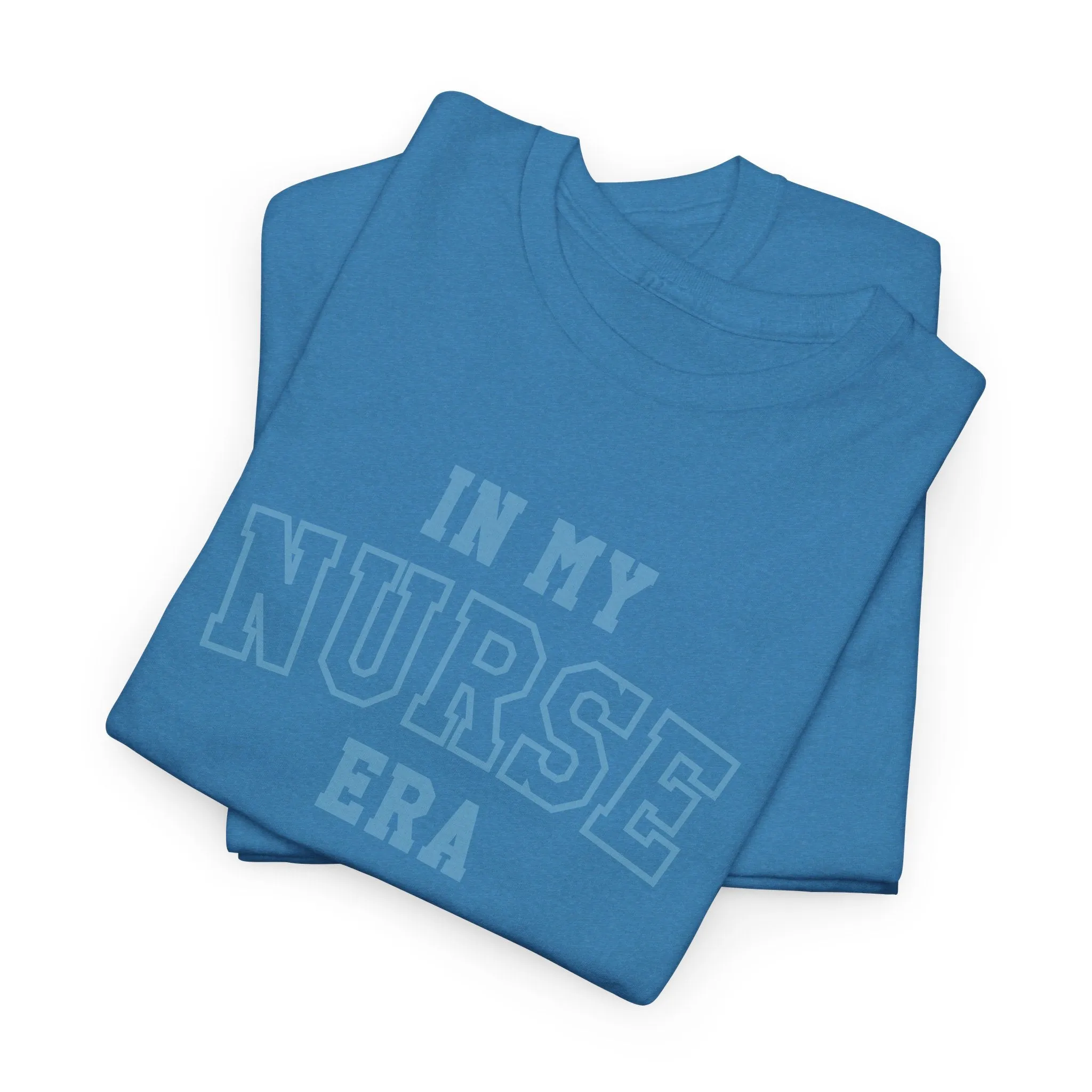 In My Nurse Era Two-Tone College Block Unisex Heavy Cotton Tee