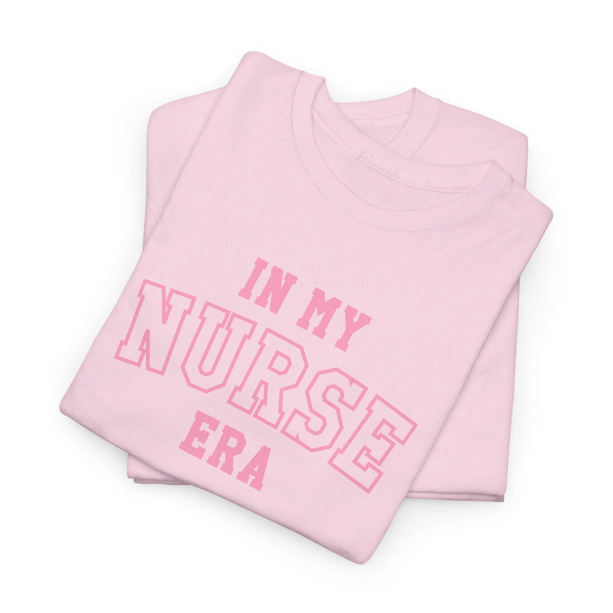In My Nurse Era Two-Tone College Block Unisex Heavy Cotton Tee