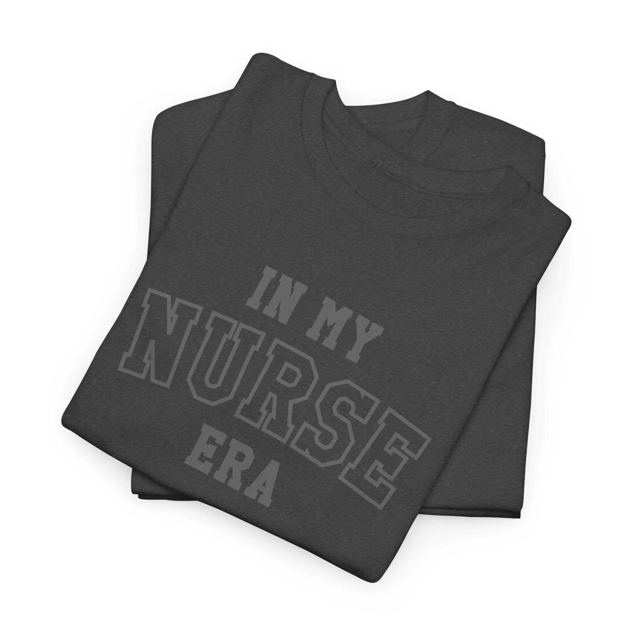 In My Nurse Era Two-Tone College Block Unisex Heavy Cotton Tee
