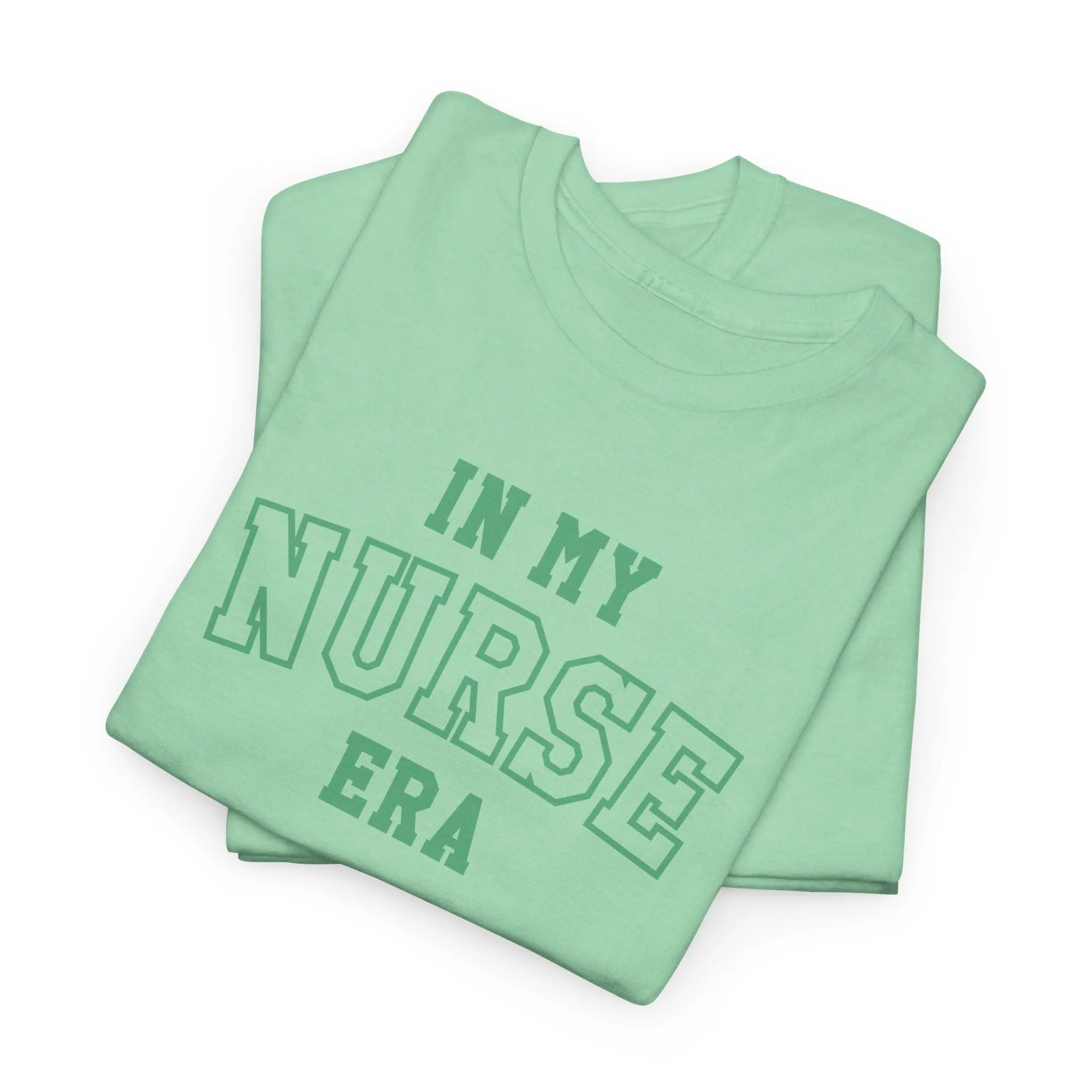 In My Nurse Era Two-Tone College Block Unisex Heavy Cotton Tee
