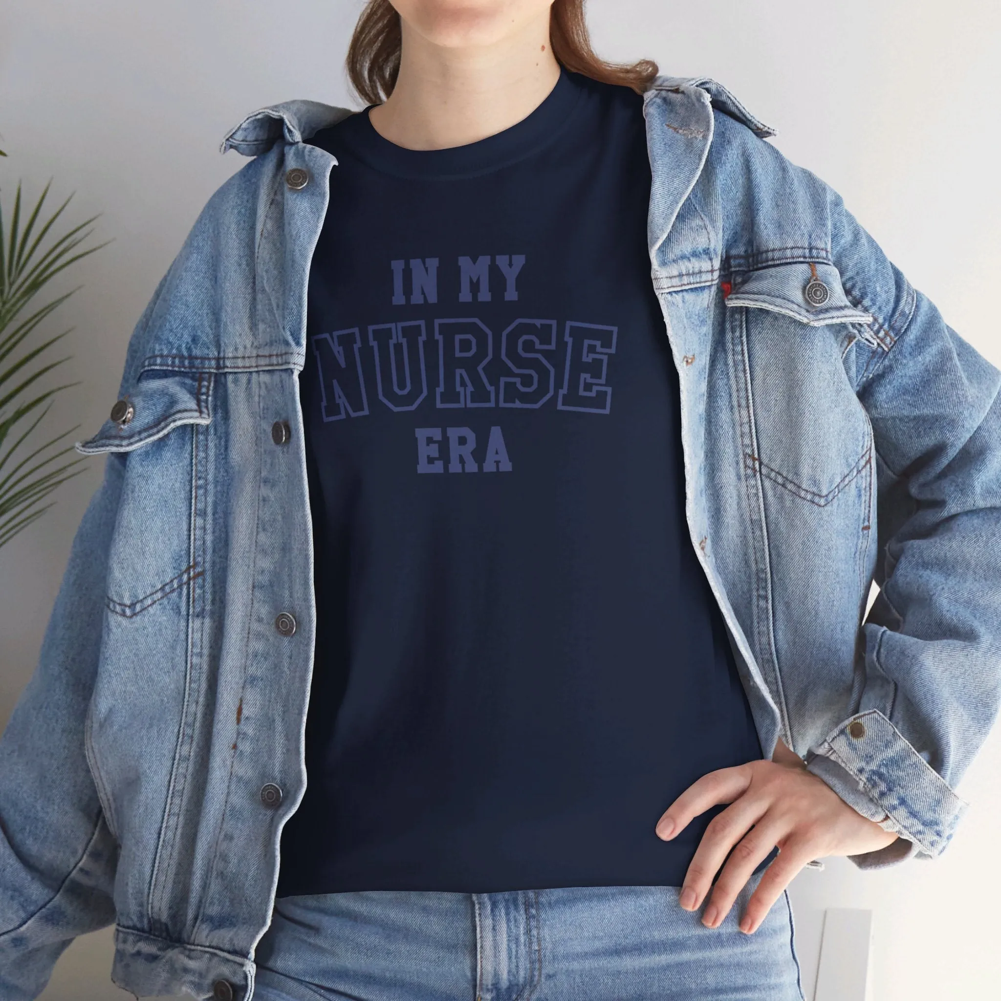 In My Nurse Era Two-Tone College Block Unisex Heavy Cotton Tee