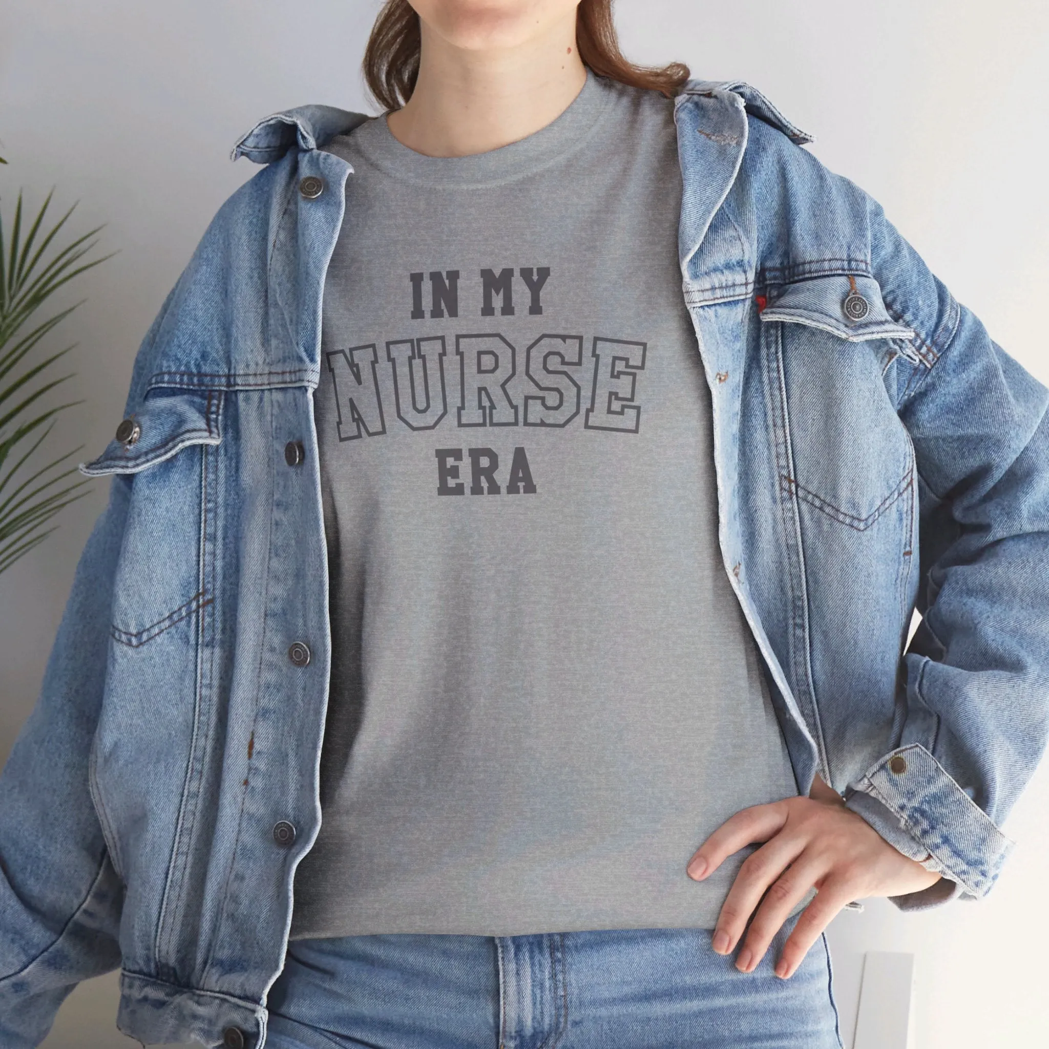 In My Nurse Era Two-Tone College Block Unisex Heavy Cotton Tee