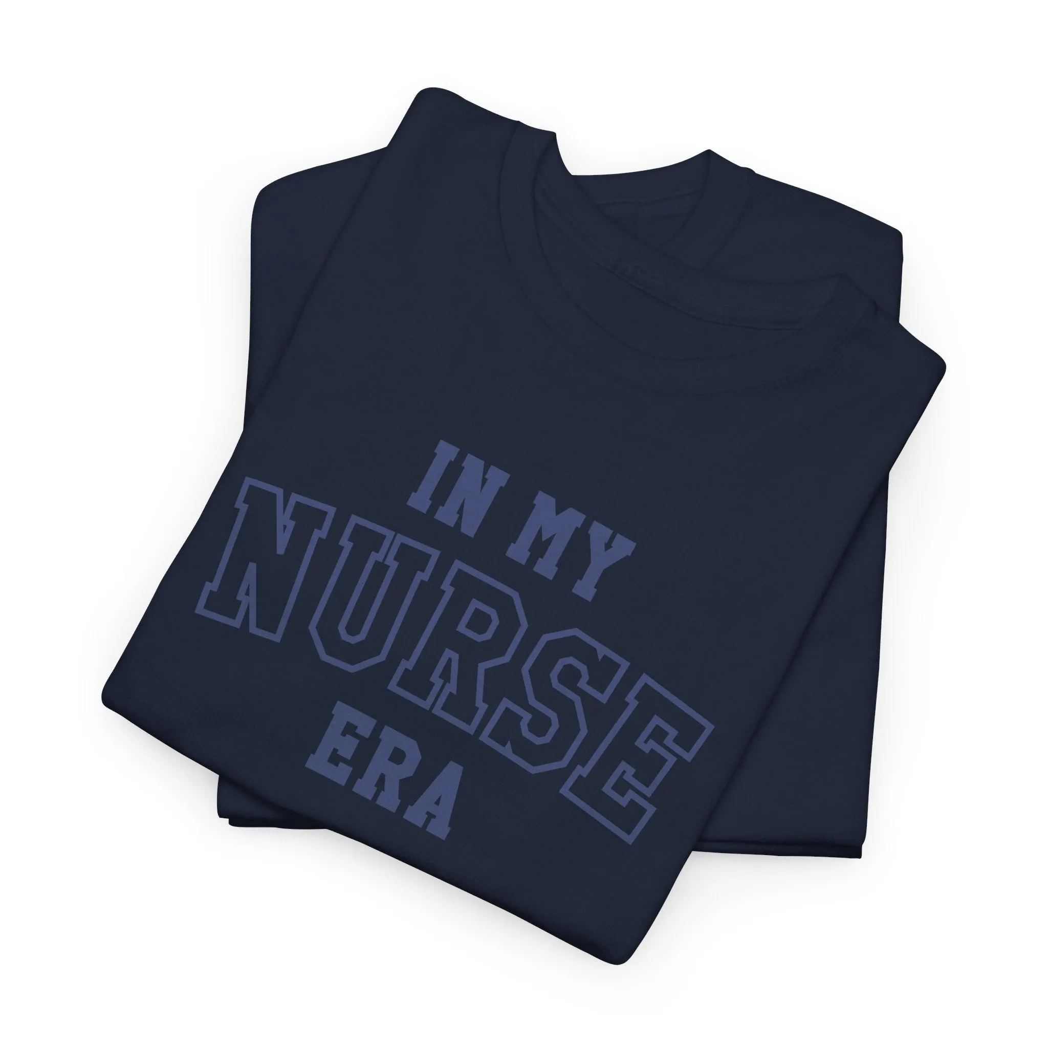 In My Nurse Era Two-Tone College Block Unisex Heavy Cotton Tee