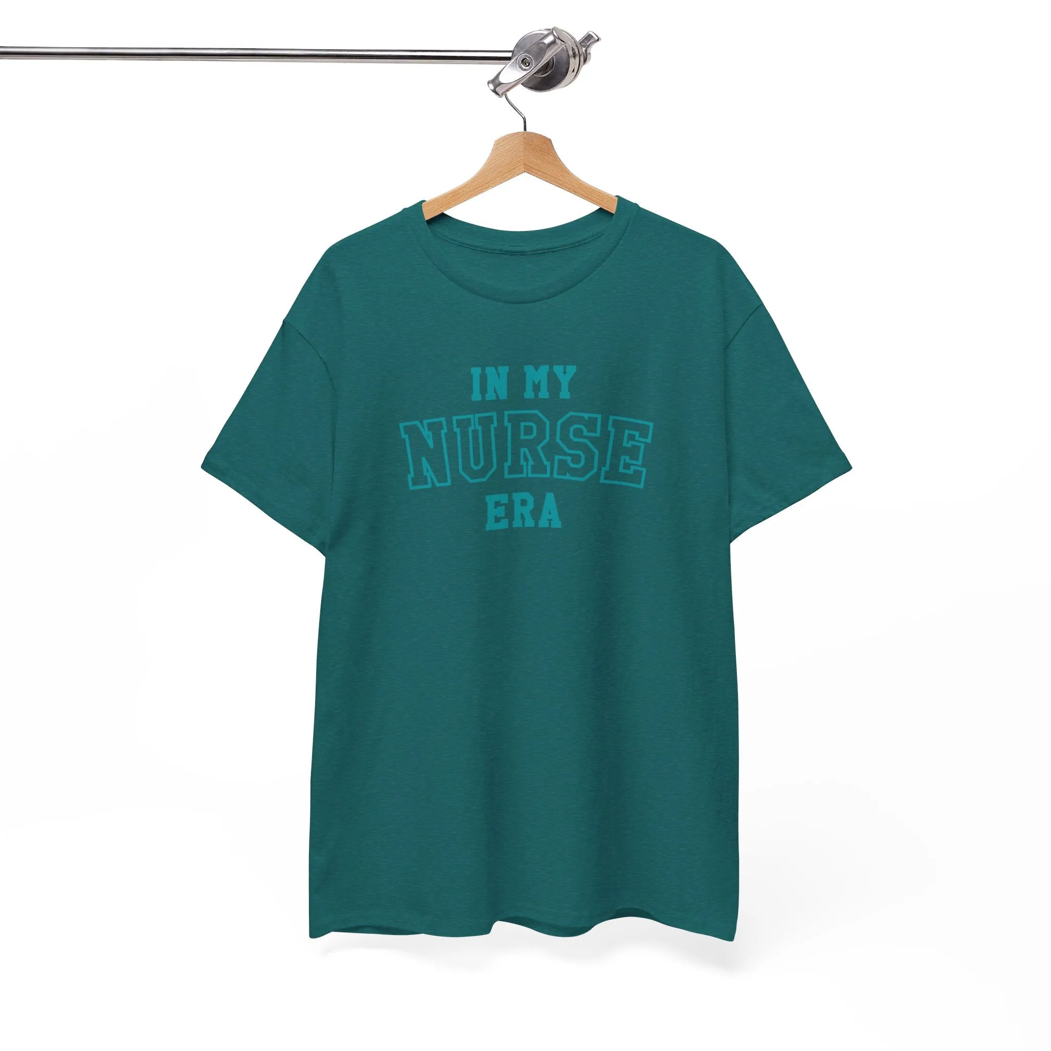 In My Nurse Era Two-Tone College Block Unisex Heavy Cotton Tee