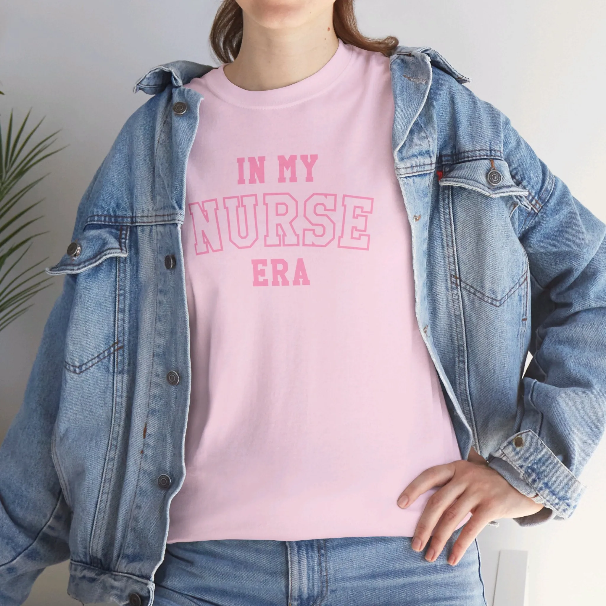 In My Nurse Era Two-Tone College Block Unisex Heavy Cotton Tee