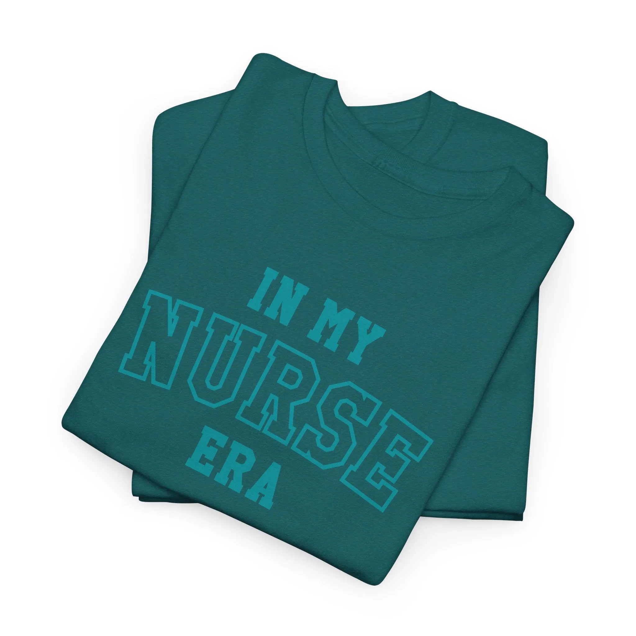 In My Nurse Era Two-Tone College Block Unisex Heavy Cotton Tee