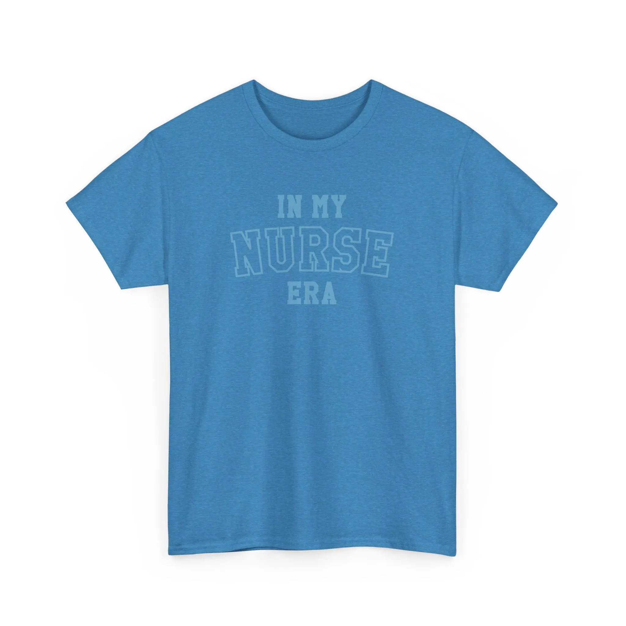 In My Nurse Era Two-Tone College Block Unisex Heavy Cotton Tee