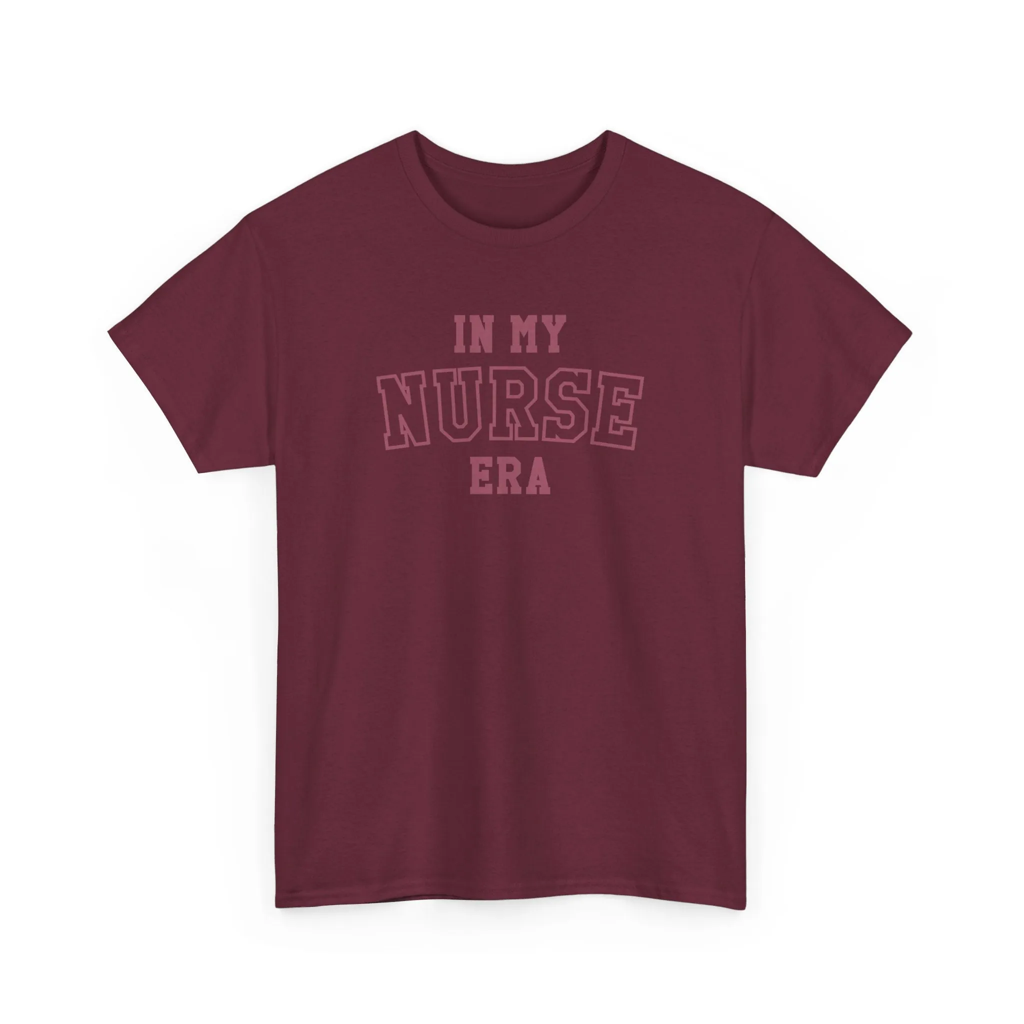 In My Nurse Era Two-Tone College Block Unisex Heavy Cotton Tee