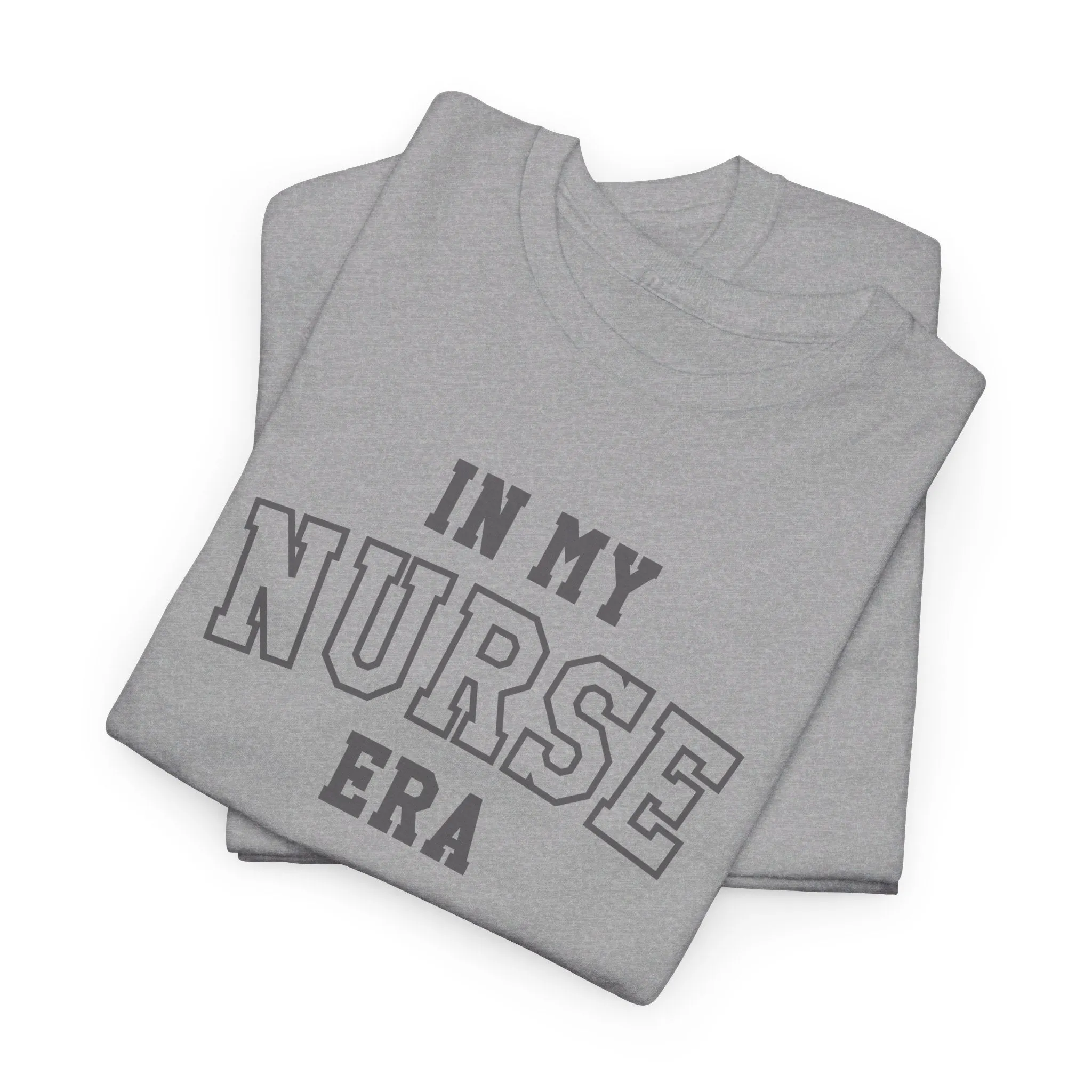 In My Nurse Era Two-Tone College Block Unisex Heavy Cotton Tee