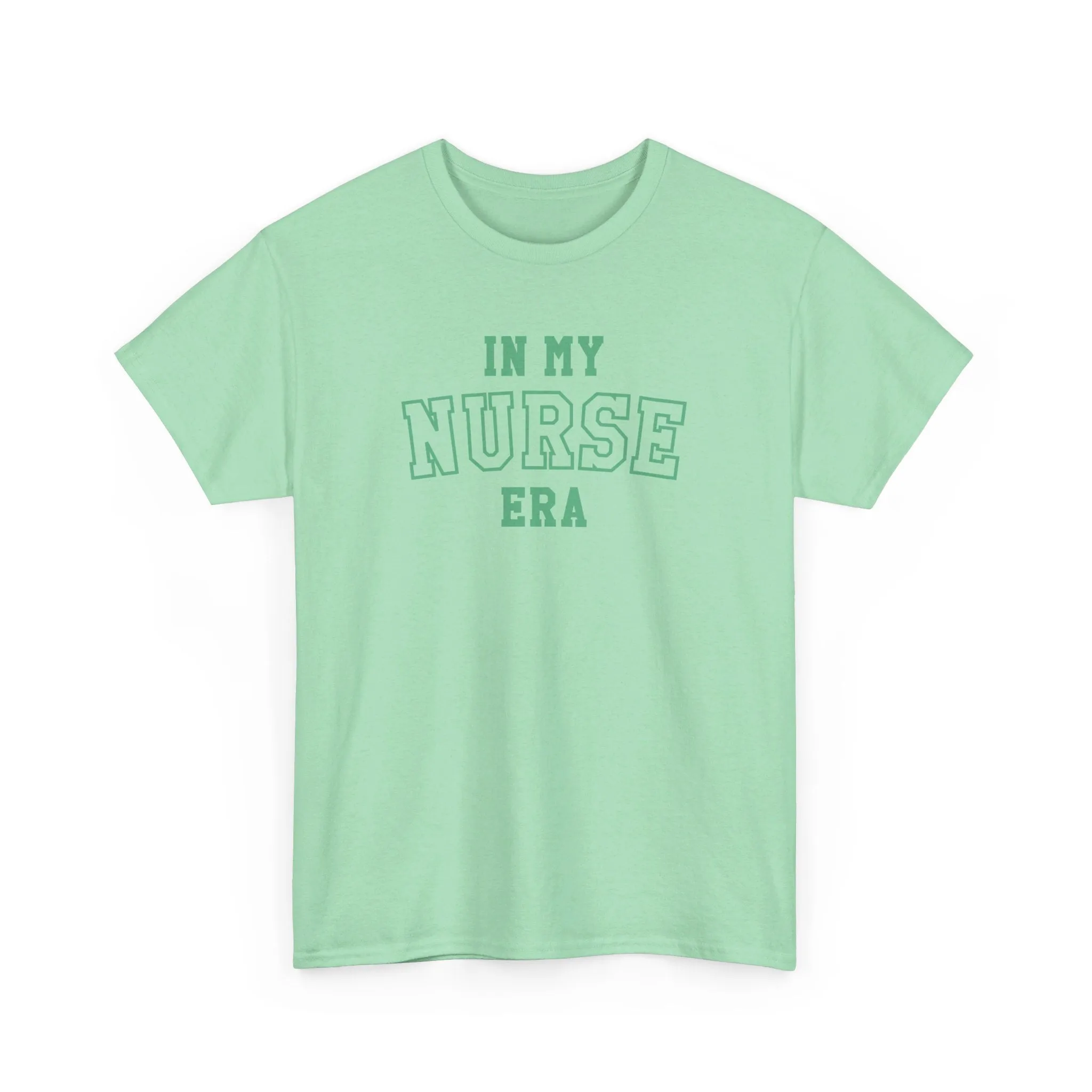 In My Nurse Era Two-Tone College Block Unisex Heavy Cotton Tee