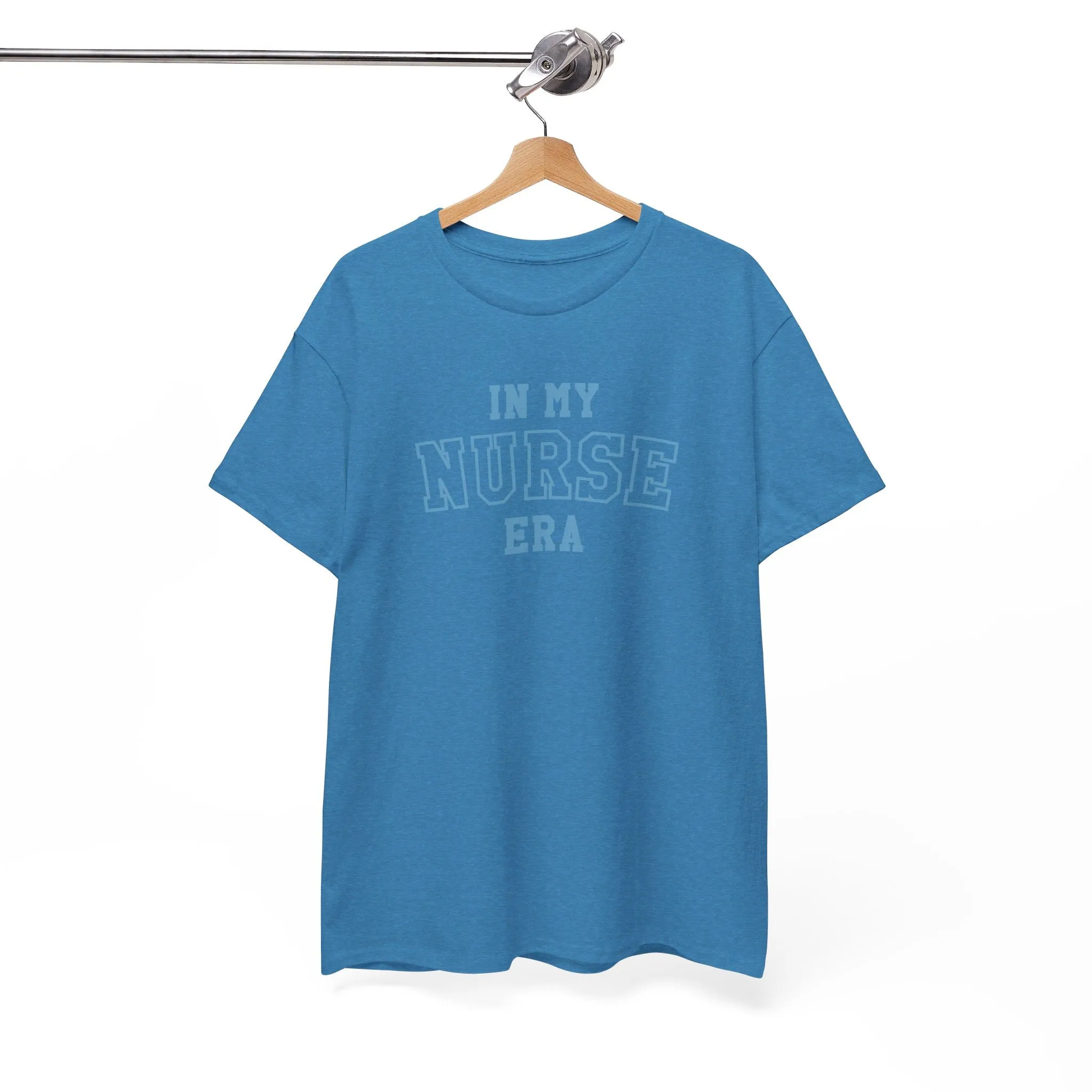 In My Nurse Era Two-Tone College Block Unisex Heavy Cotton Tee