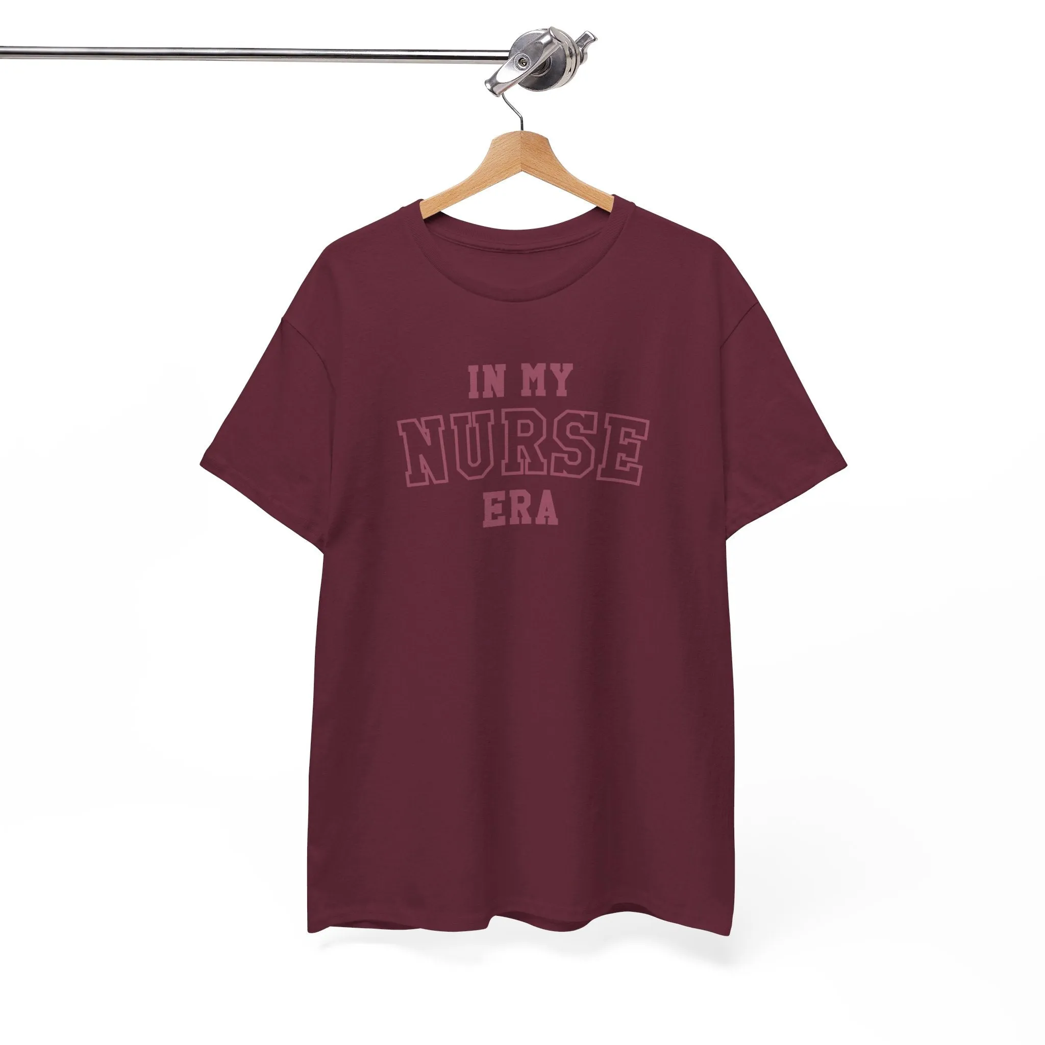 In My Nurse Era Two-Tone College Block Unisex Heavy Cotton Tee