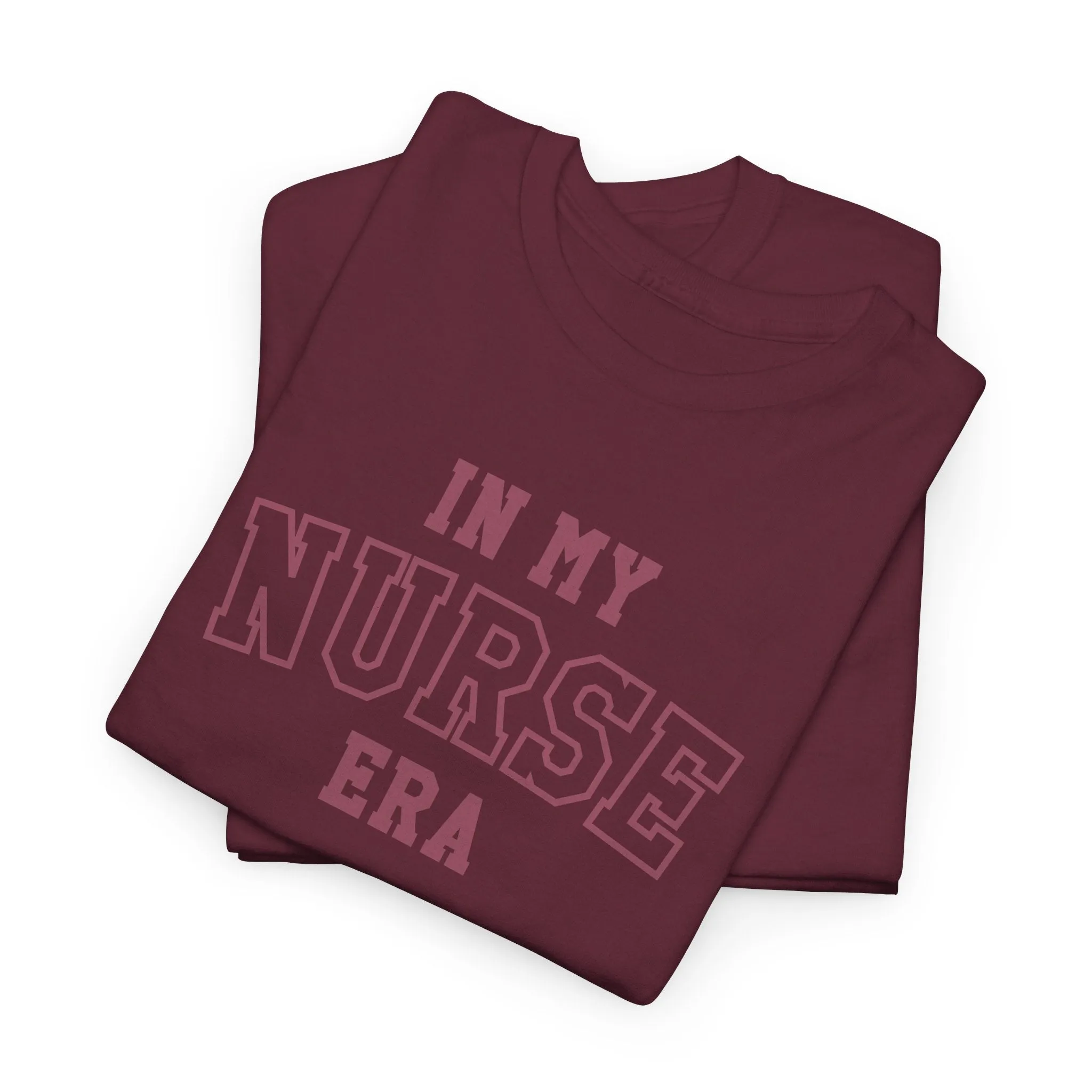 In My Nurse Era Two-Tone College Block Unisex Heavy Cotton Tee