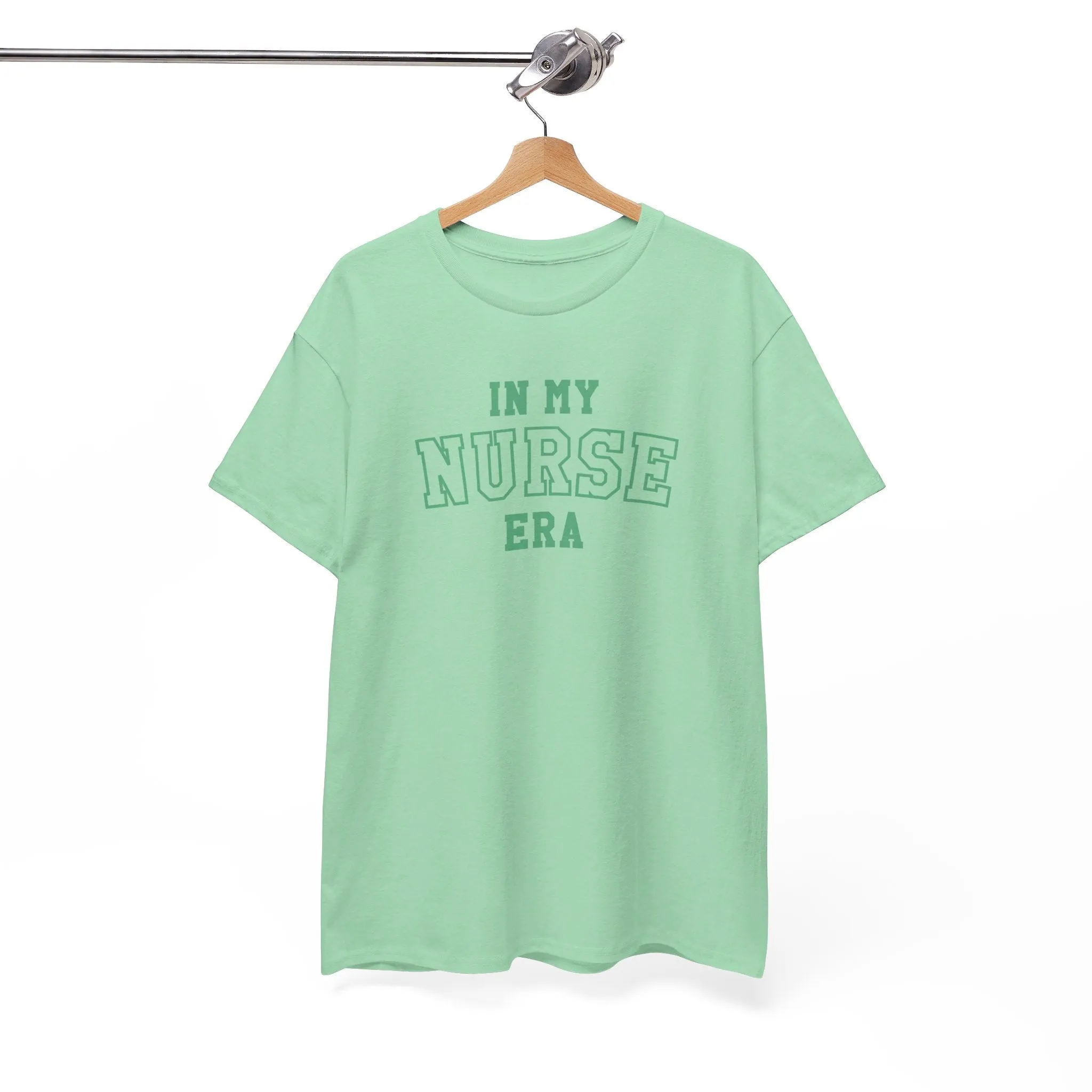 In My Nurse Era Two-Tone College Block Unisex Heavy Cotton Tee