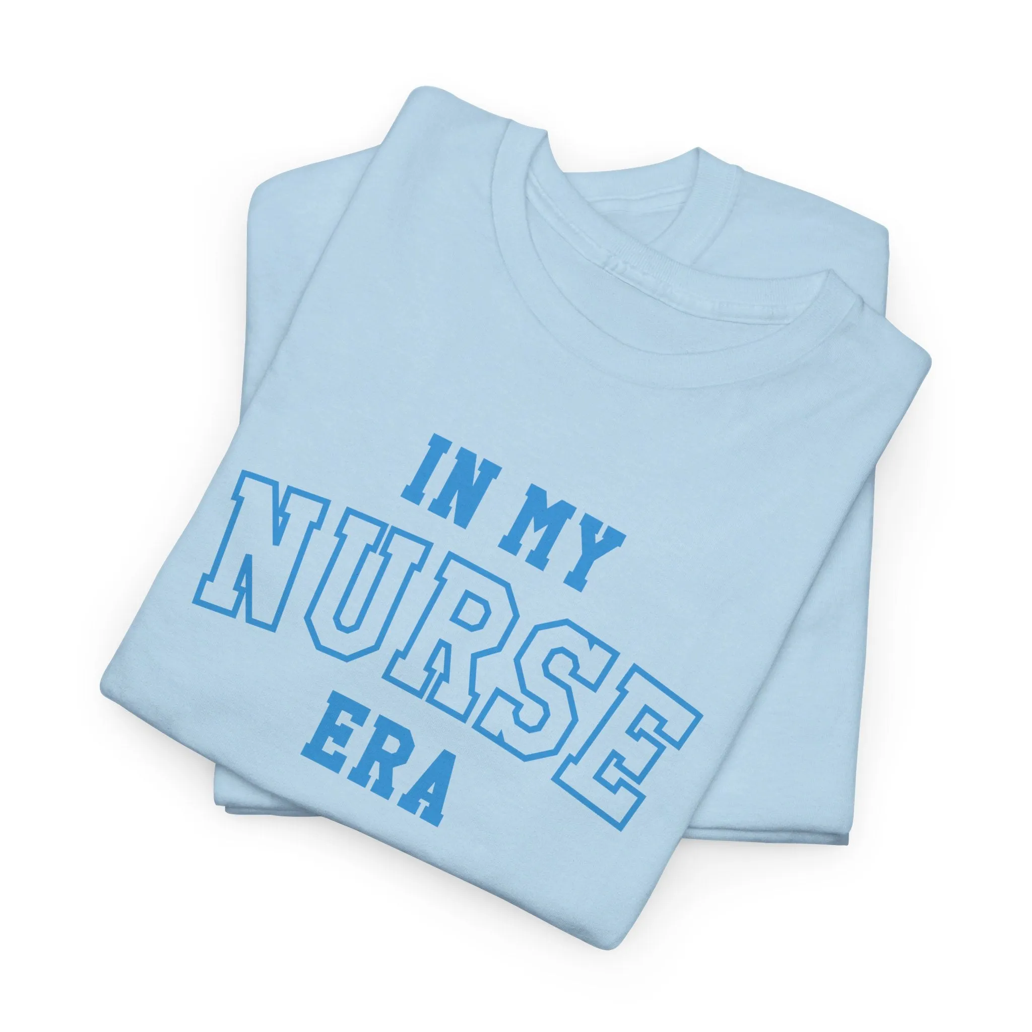 In My Nurse Era Two-Tone College Block Unisex Heavy Cotton Tee